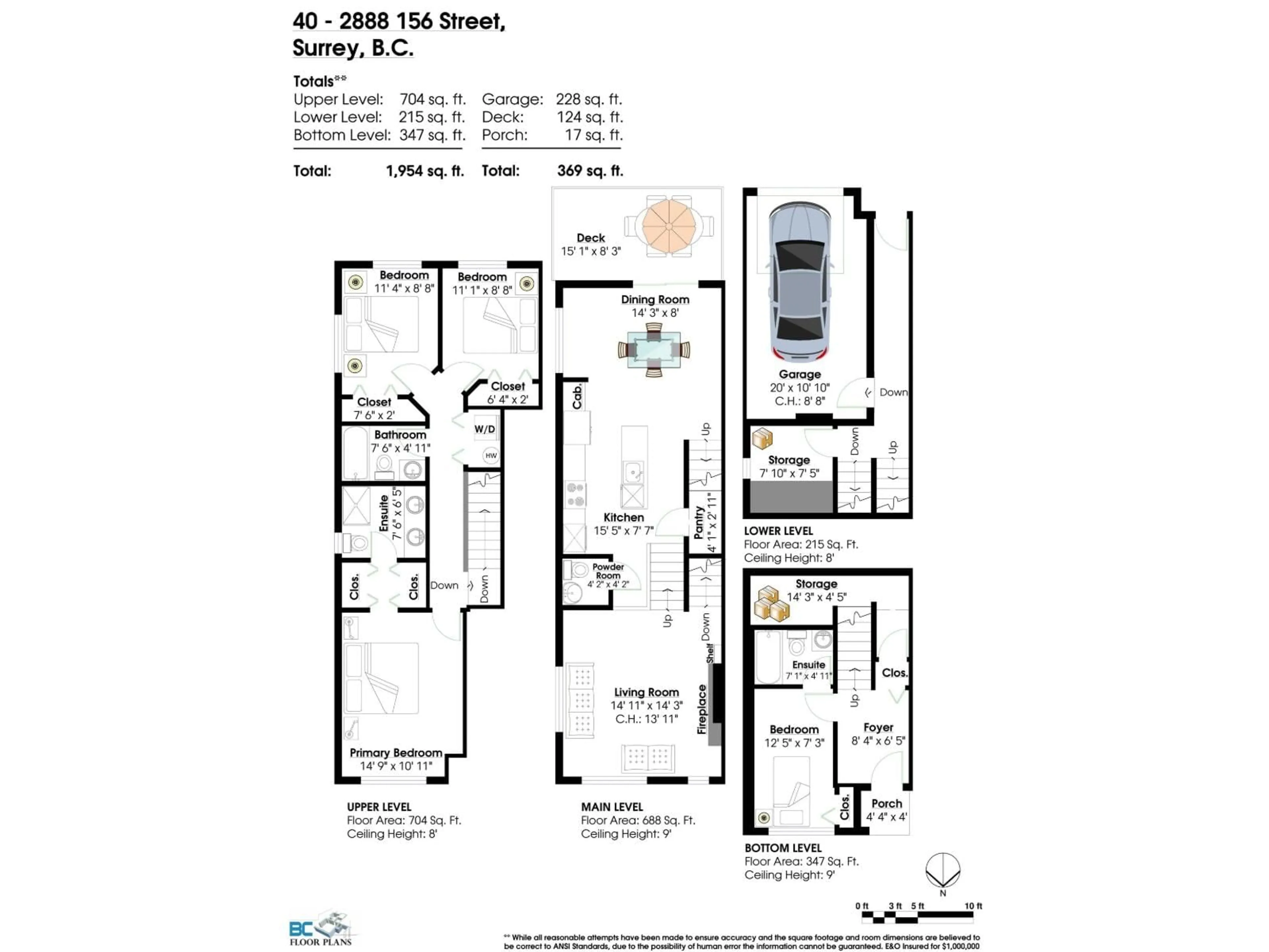 Floor plan for 40 - 2888 156 STREET, Surrey British Columbia V3Z0C7