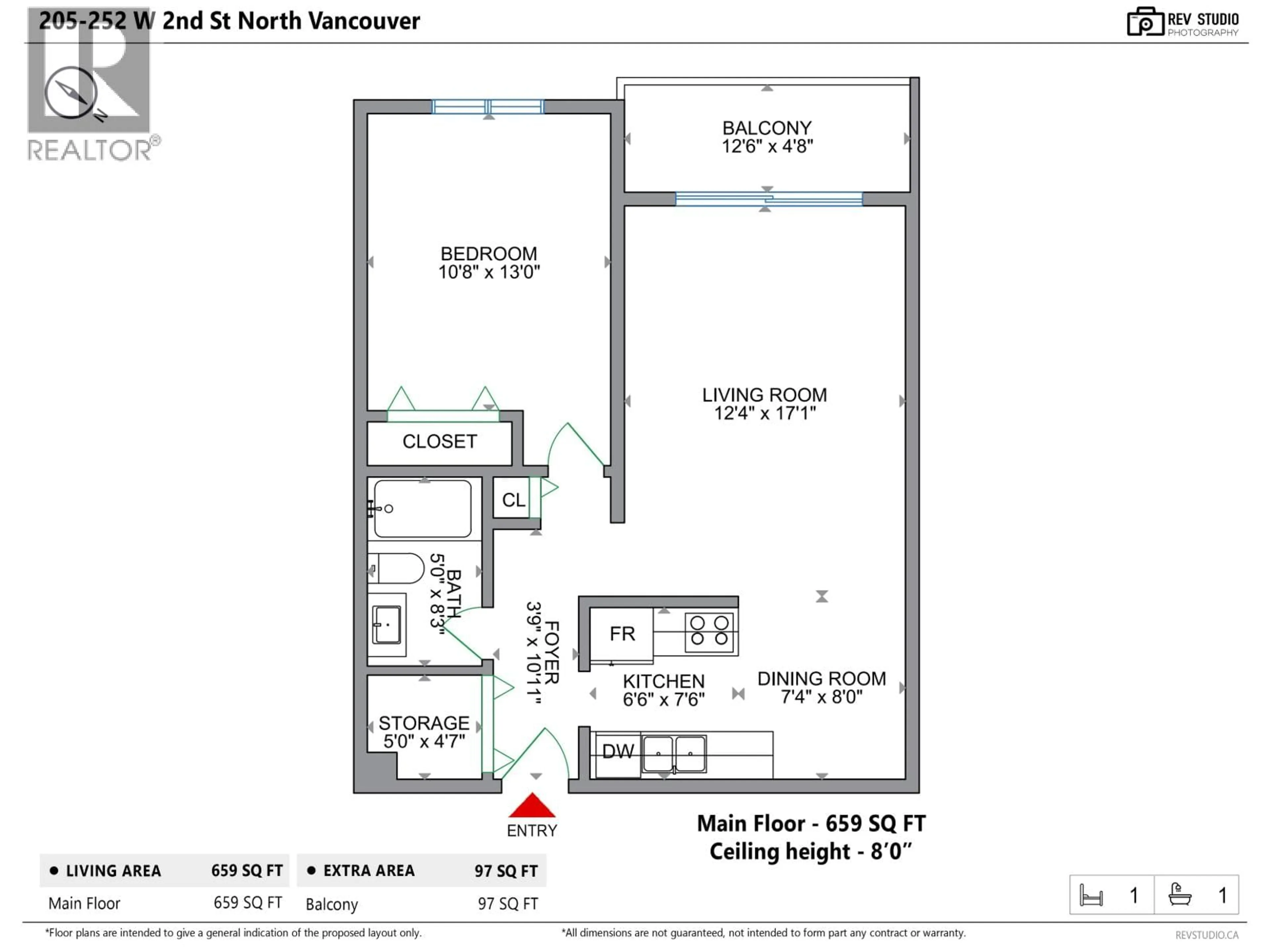 Floor plan for 205 - 252 2ND STREET, North Vancouver British Columbia V7M1C8