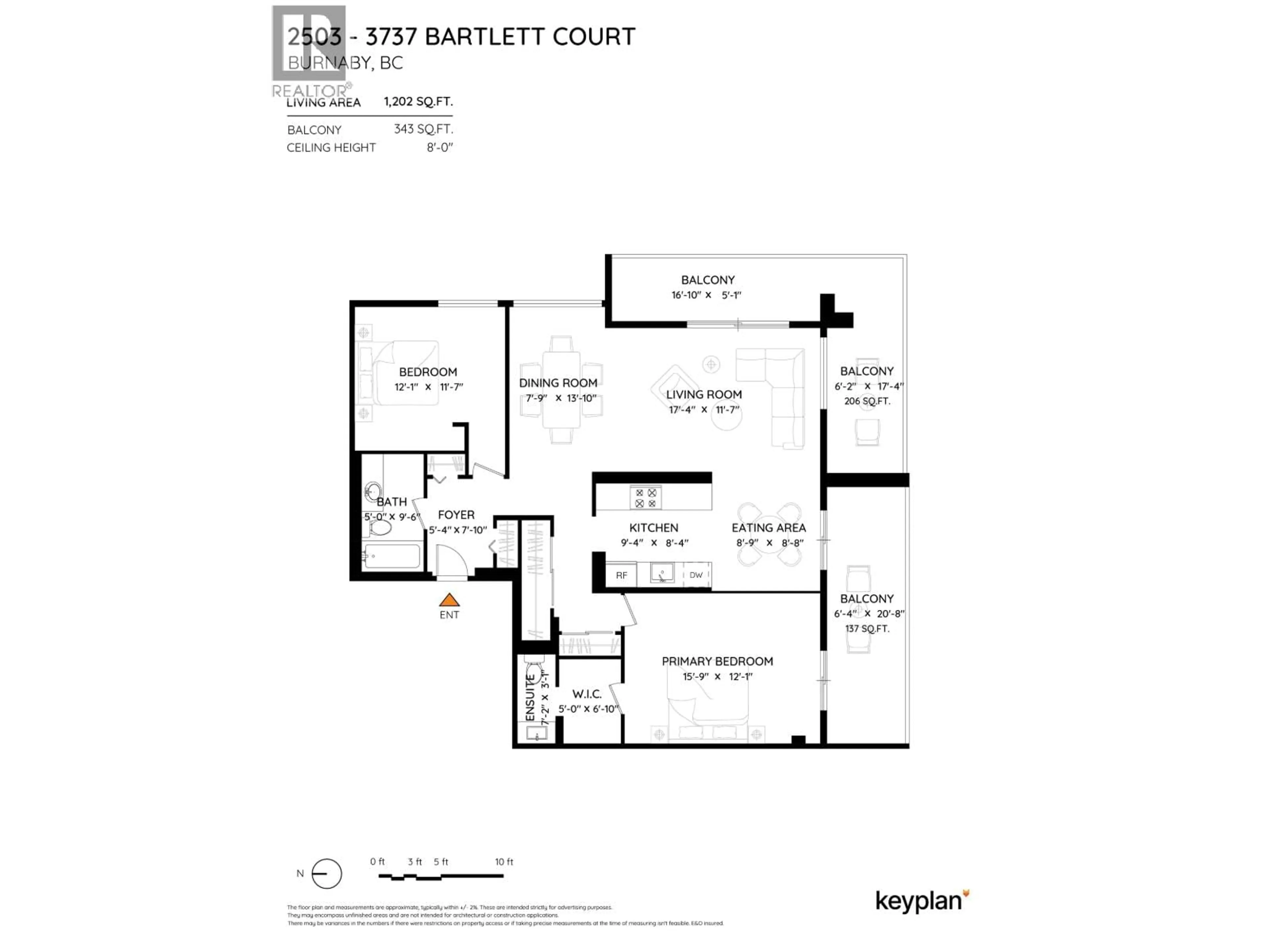 Floor plan for 2503 - 3737 BARTLETT COURT, Burnaby British Columbia V3J7E3