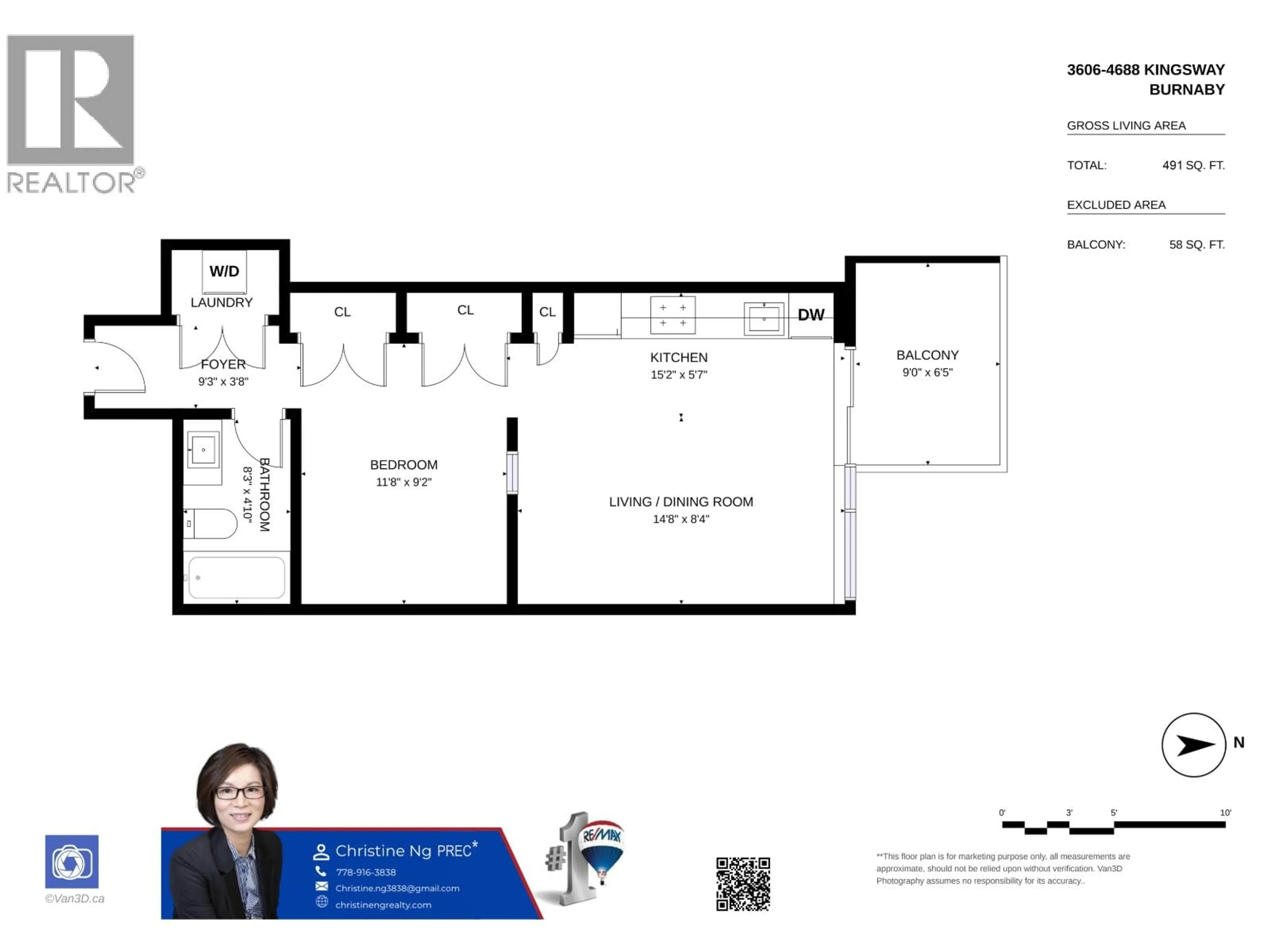 Floor plan for 3606 - 4688 KINGSWAY, Burnaby British Columbia V5H0E9