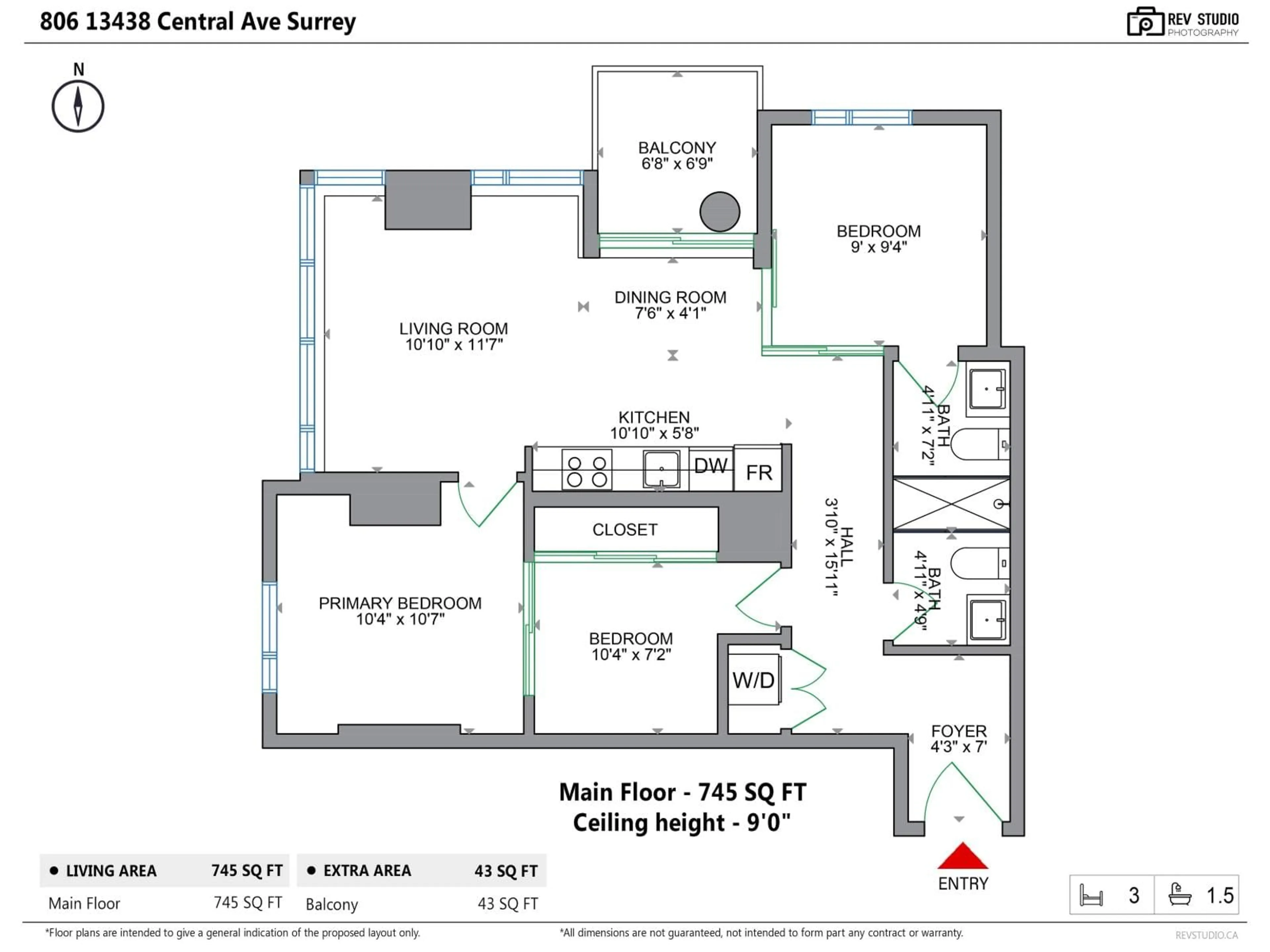 Floor plan for 806 - 13438 CENTRAL AVENUE, Surrey British Columbia V3T0N2