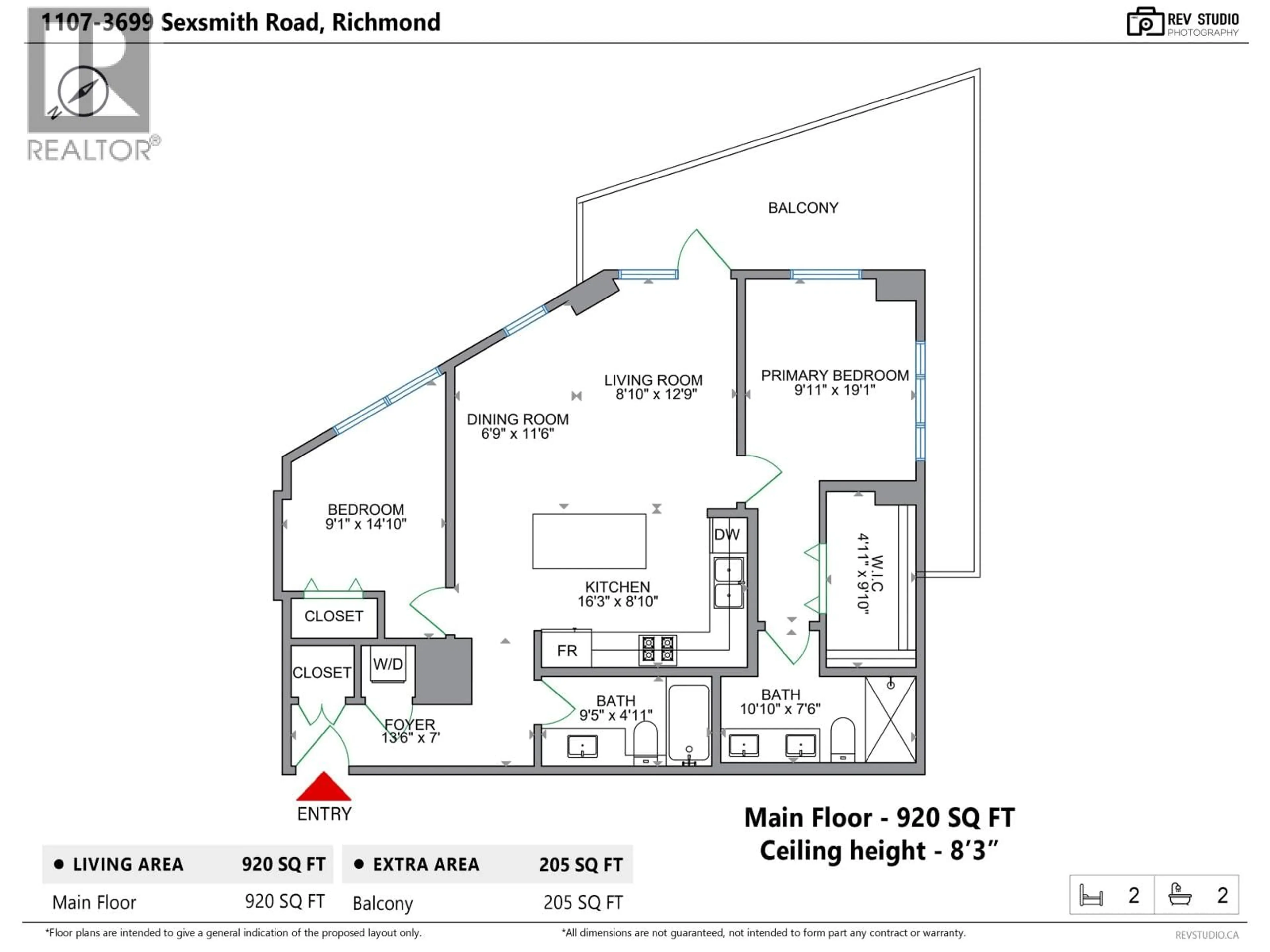 Floor plan for 1107 - 3699 SEXSMITH ROAD, Richmond British Columbia V6X0W4