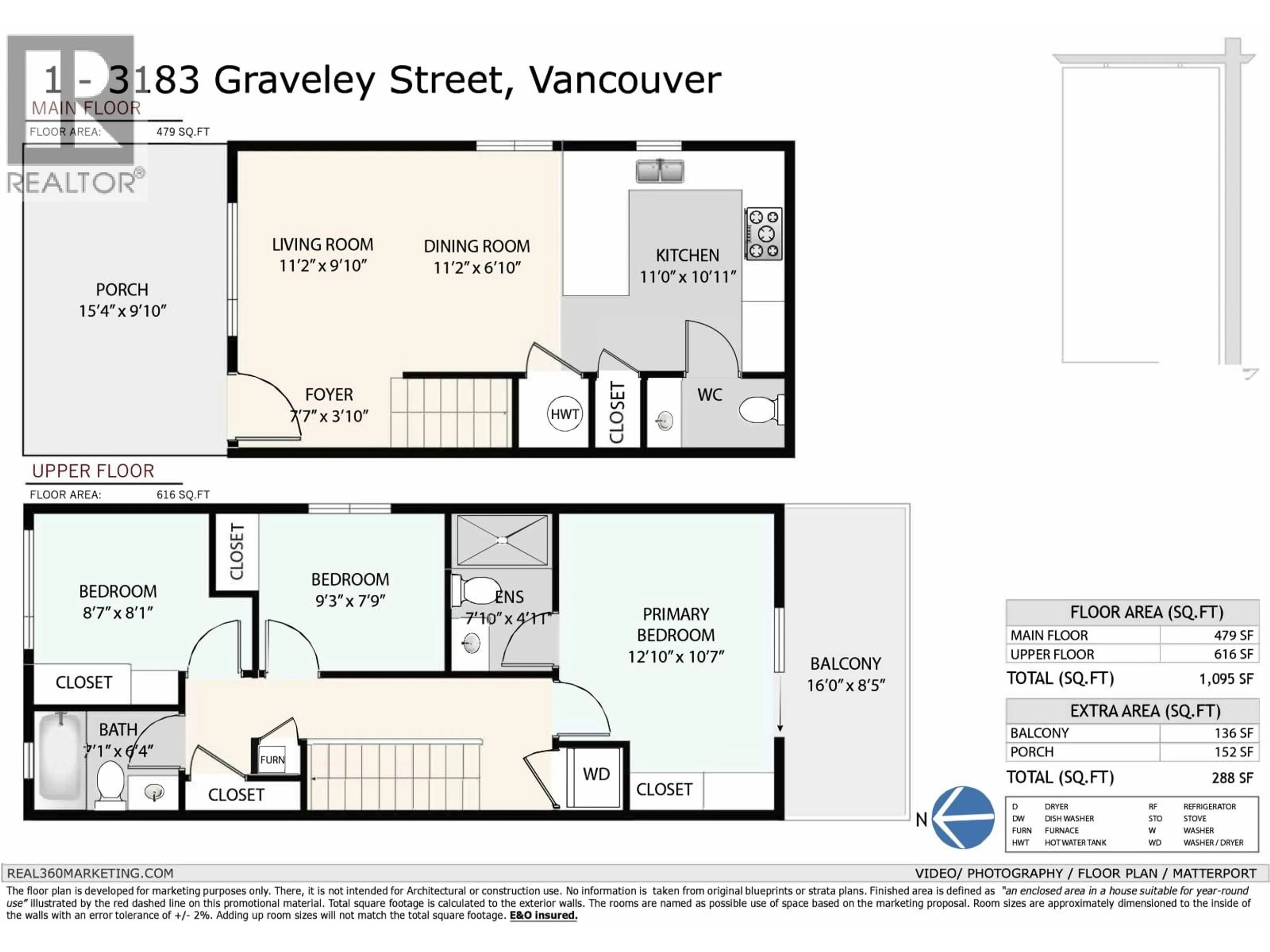 Floor plan for 1 - 3183 GRAVELEY STREET, Vancouver British Columbia V5K3K7