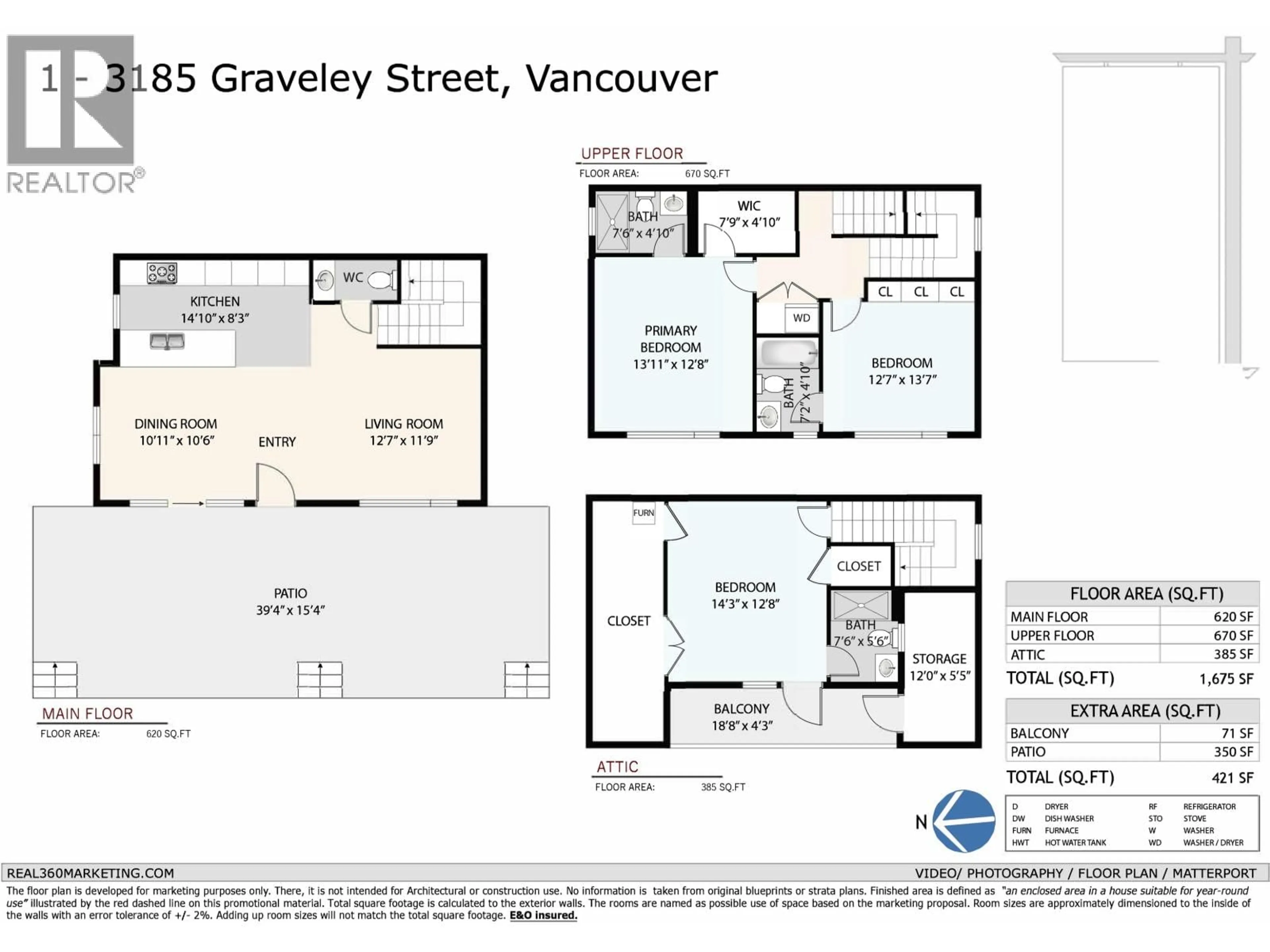 Floor plan for 1 - 3185 GRAVELEY STREET, Vancouver British Columbia V5K3K7