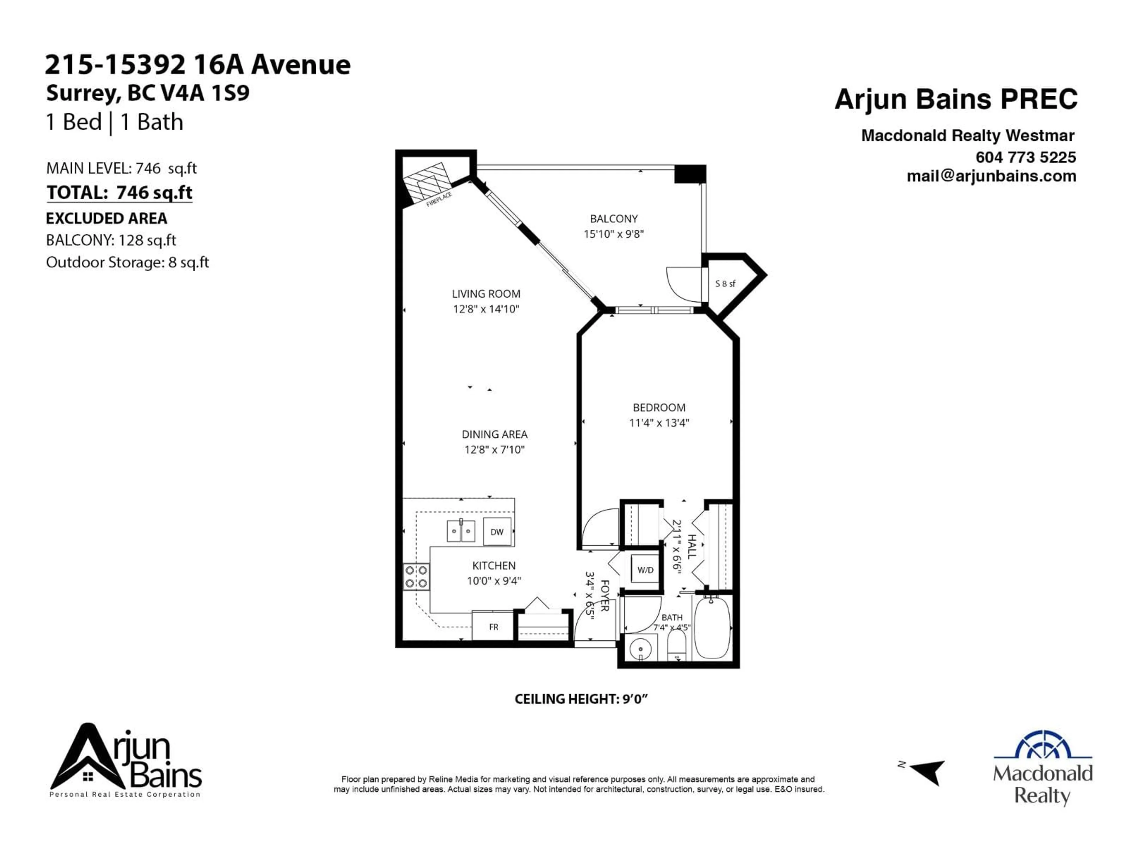 Floor plan for 215 - 15392 16A AVENUE, Surrey British Columbia V4A1S9