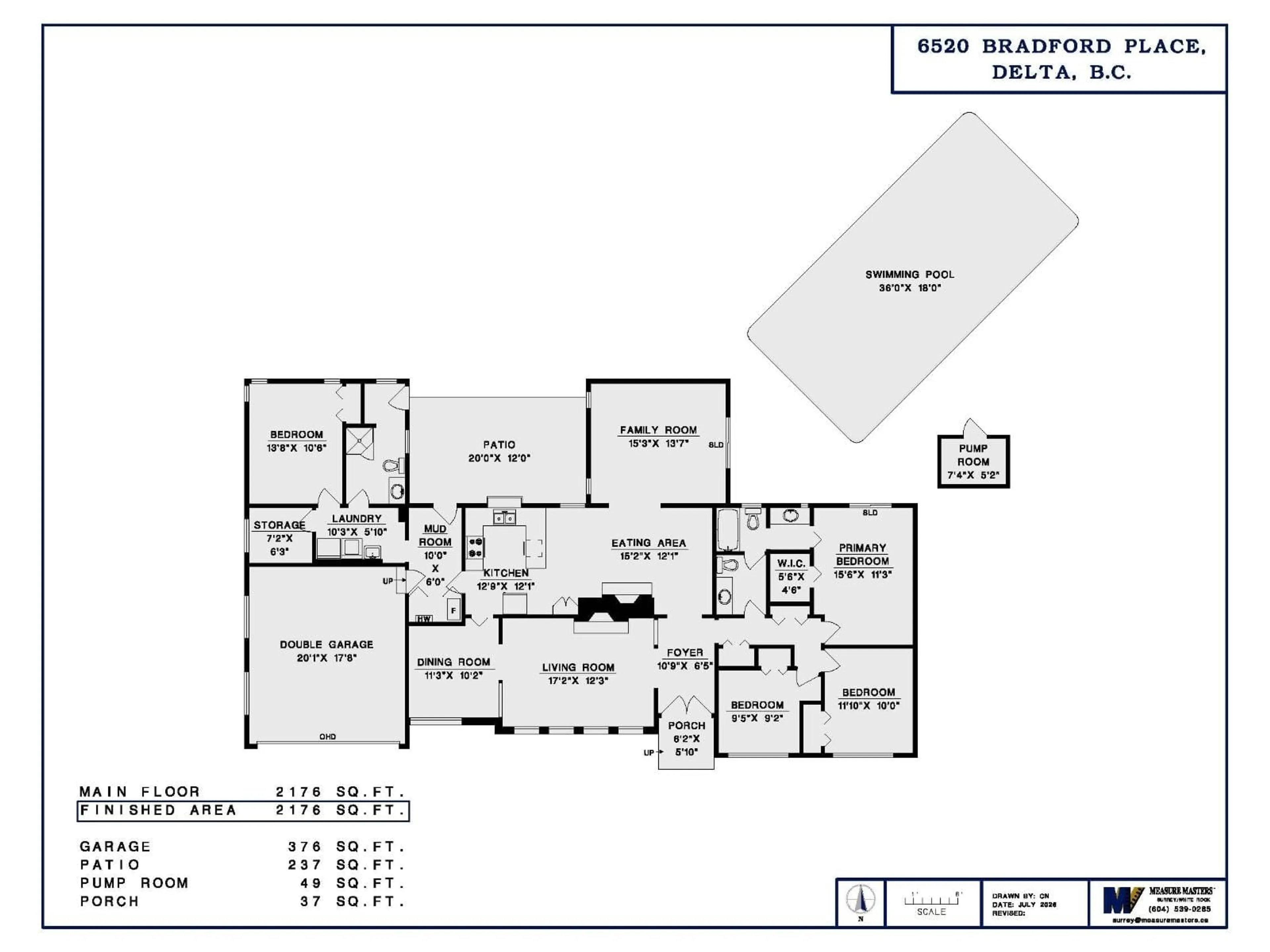 Floor plan for 6520 BRADFORD PLACE, Delta British Columbia V4E1G3