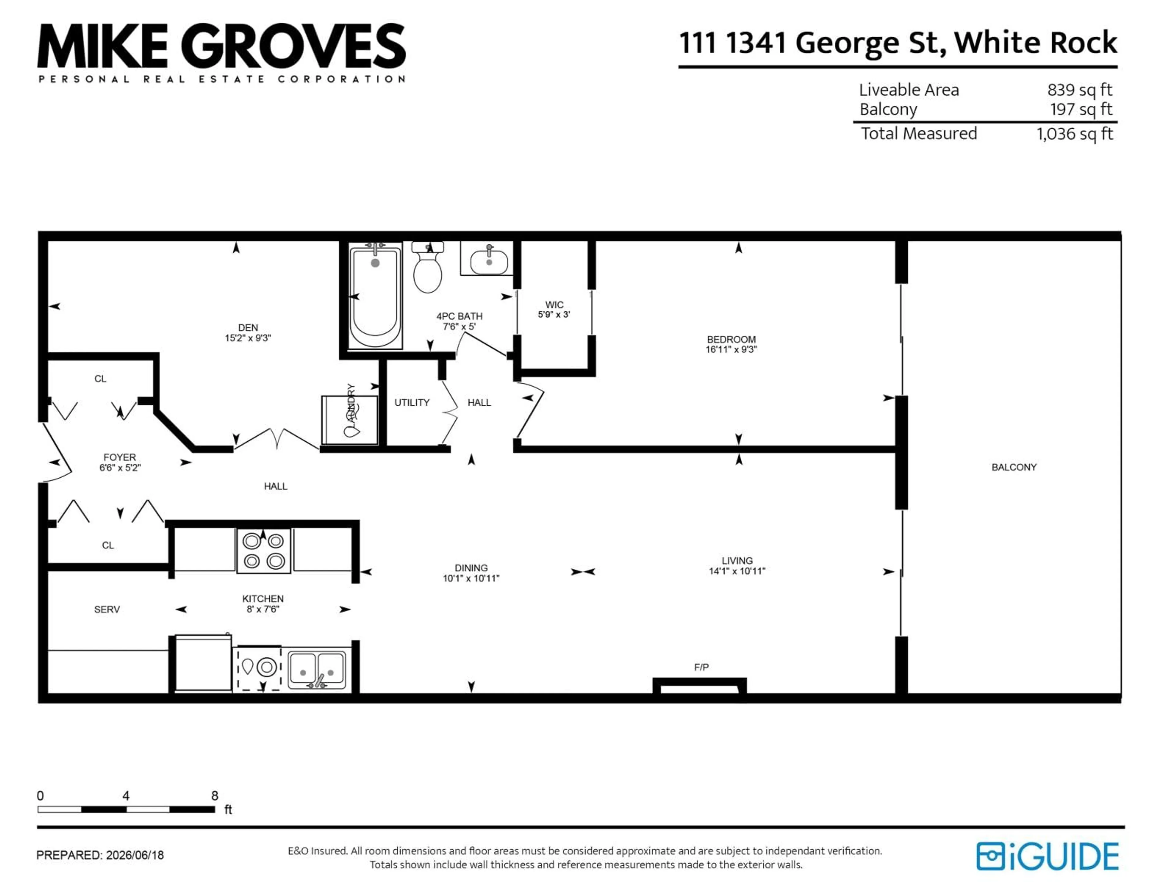 Floor plan for 111 - 1341 GEORGE STREET, White Rock British Columbia V4B4A1