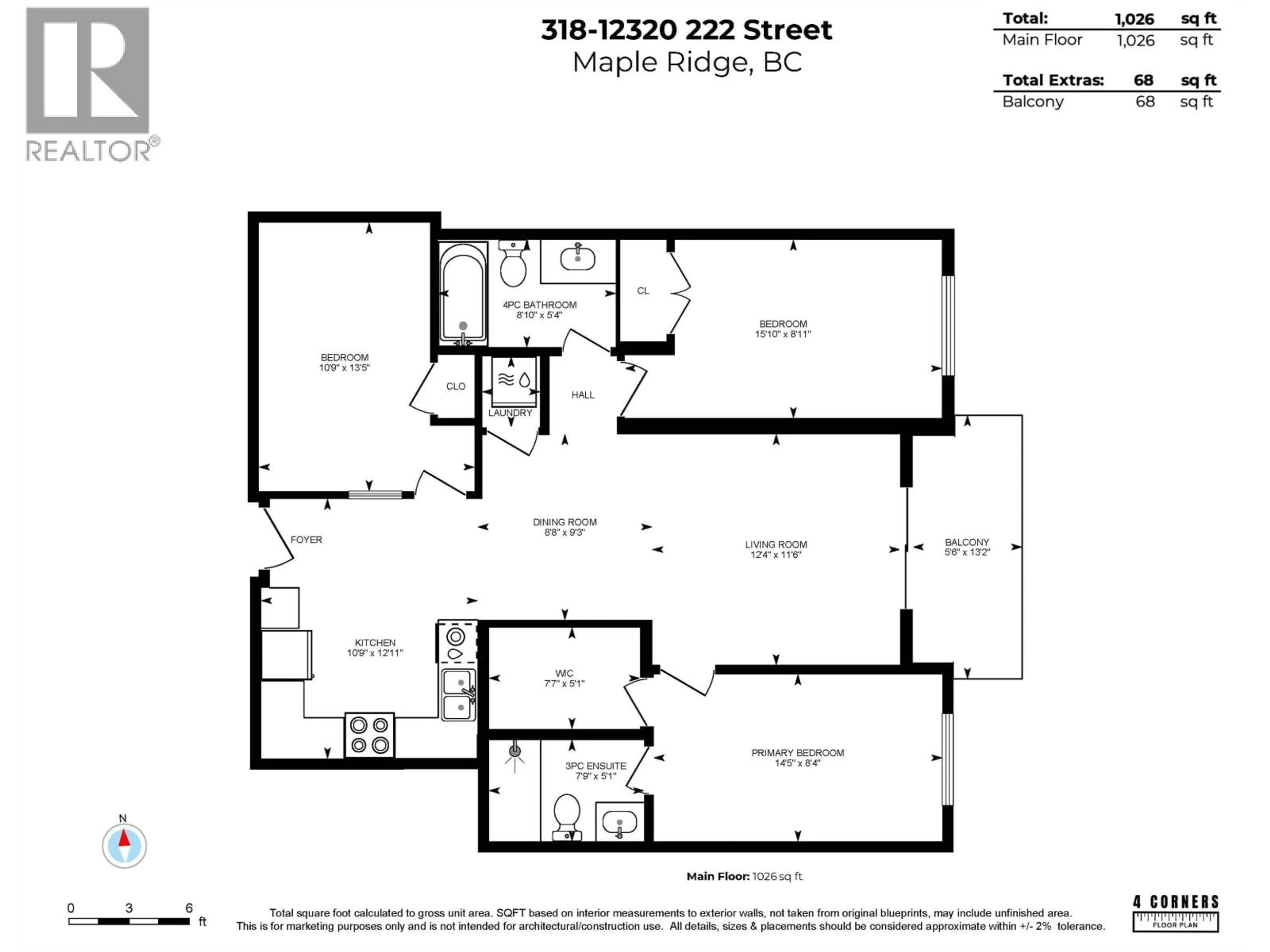 Floor plan for 318 - 12320 222 STREET, Maple Ridge British Columbia V2X4K8