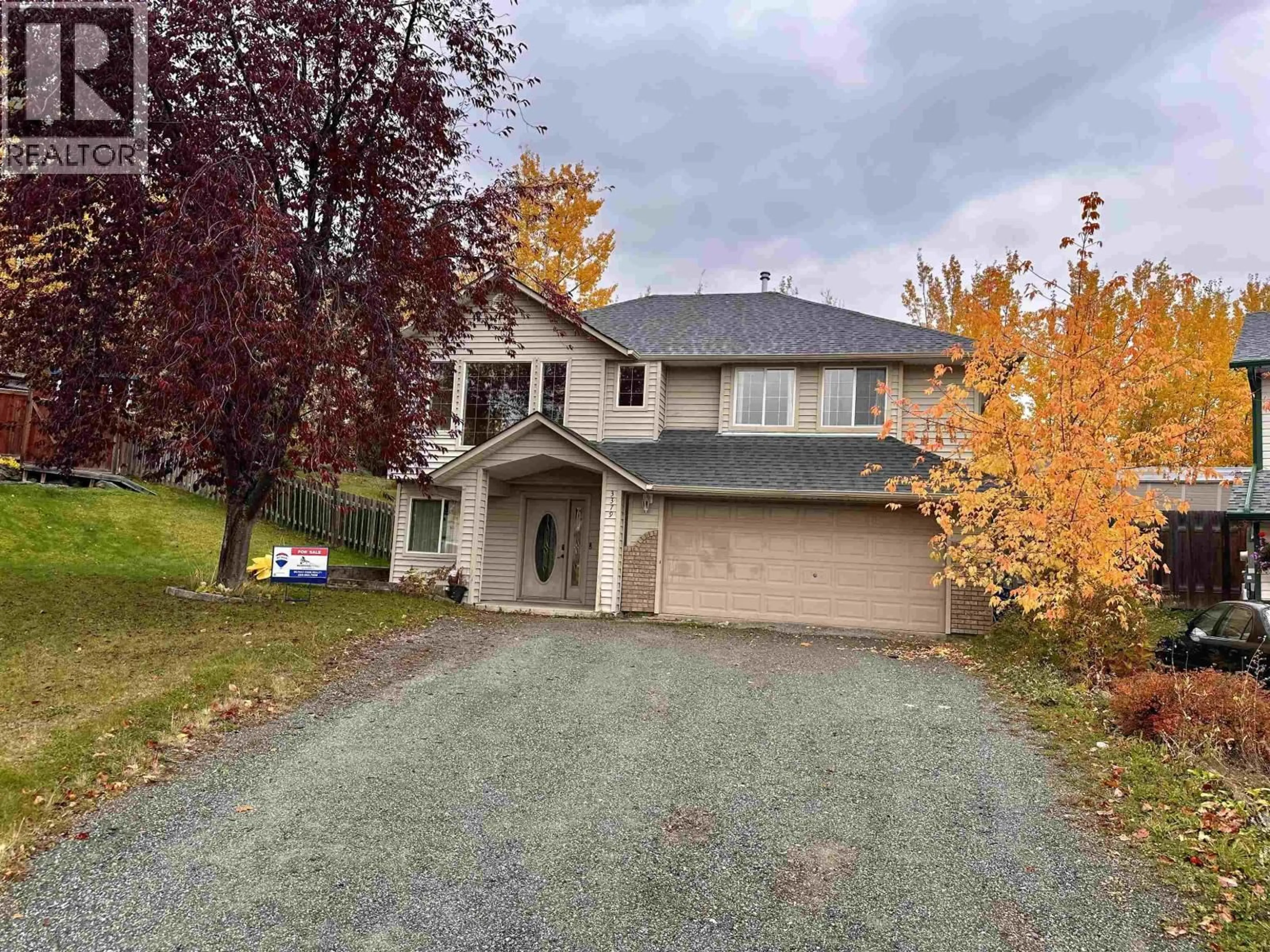 A pic from outside/outdoor area/front of a property/back of a property/a pic from drone, street for 3379 ST FRANCES COURT, Prince George British Columbia V2N5A4
