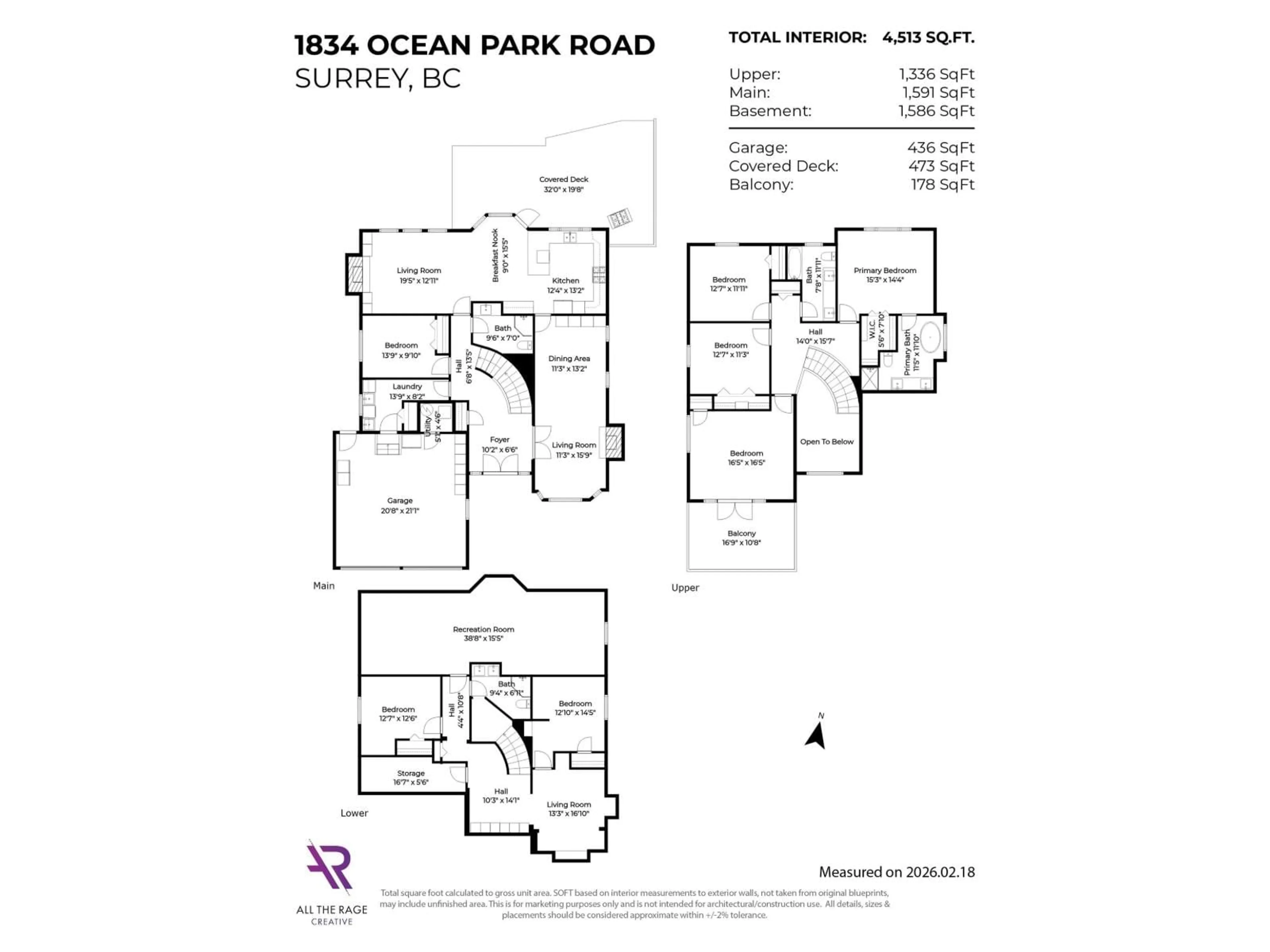 Floor plan for 1834 OCEAN PARK ROAD, Surrey British Columbia V4A3M3
