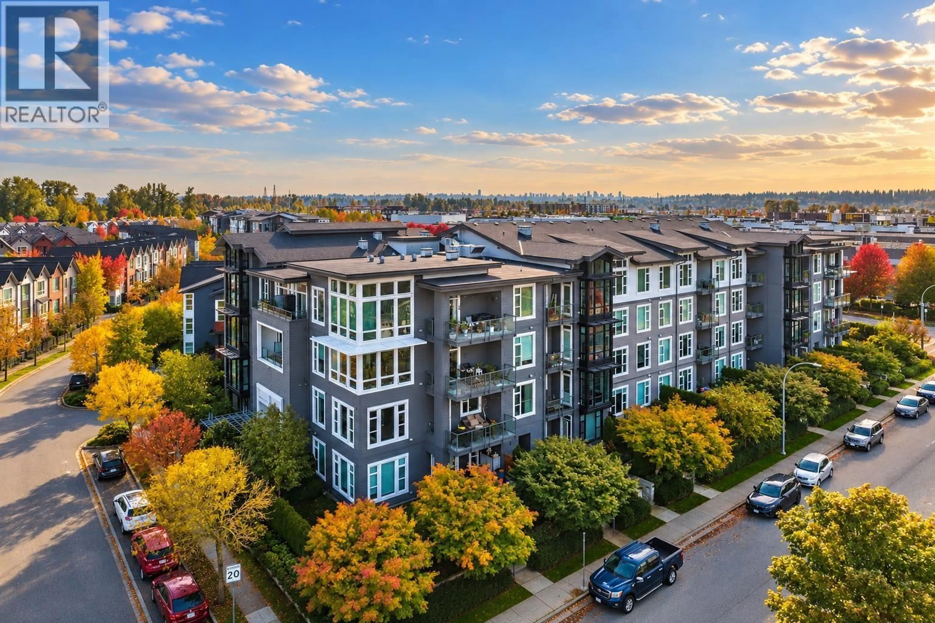 A pic from outside/outdoor area/front of a property/back of a property/a pic from drone, city buildings view from balcony for 204 - 2393 RANGER LANE, Port Coquitlam British Columbia V3B0P5