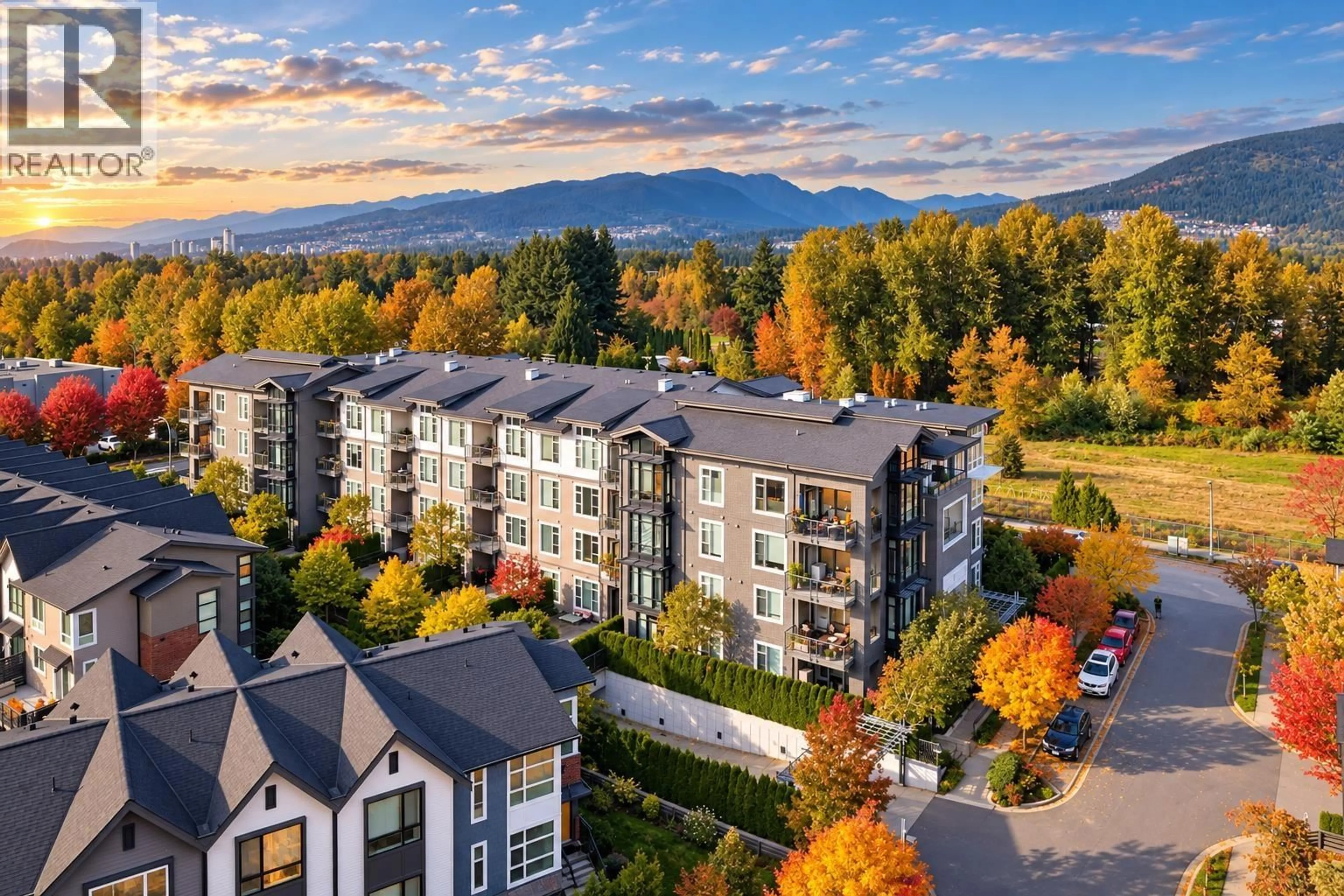 A pic from outside/outdoor area/front of a property/back of a property/a pic from drone, mountain view for 204 - 2393 RANGER LANE, Port Coquitlam British Columbia V3B0P5