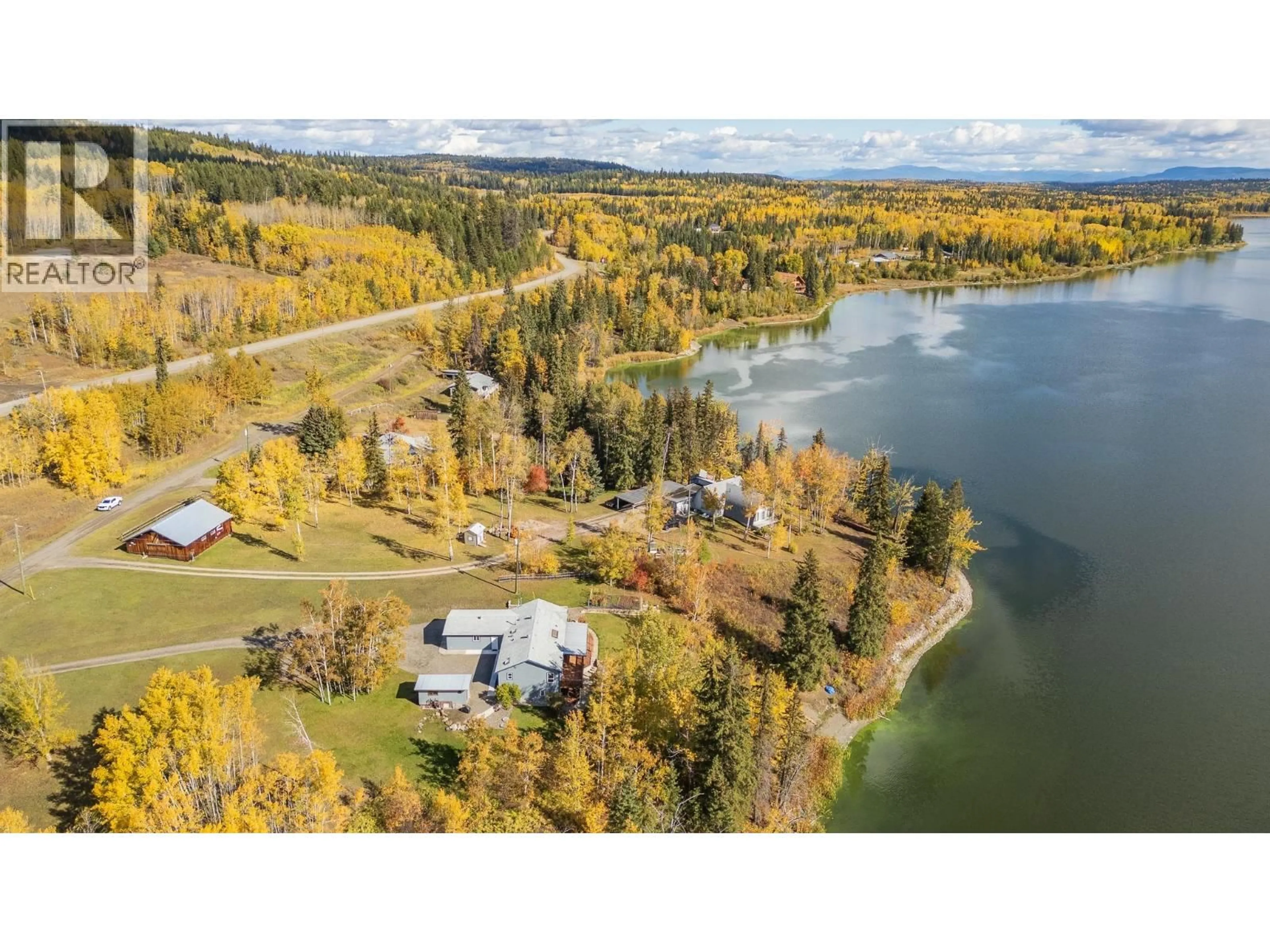 A pic from outside/outdoor area/front of a property/back of a property/a pic from drone, water/lake/river/ocean view for 3722 CARSON ROAD, 150 Mile House British Columbia V2G2G0