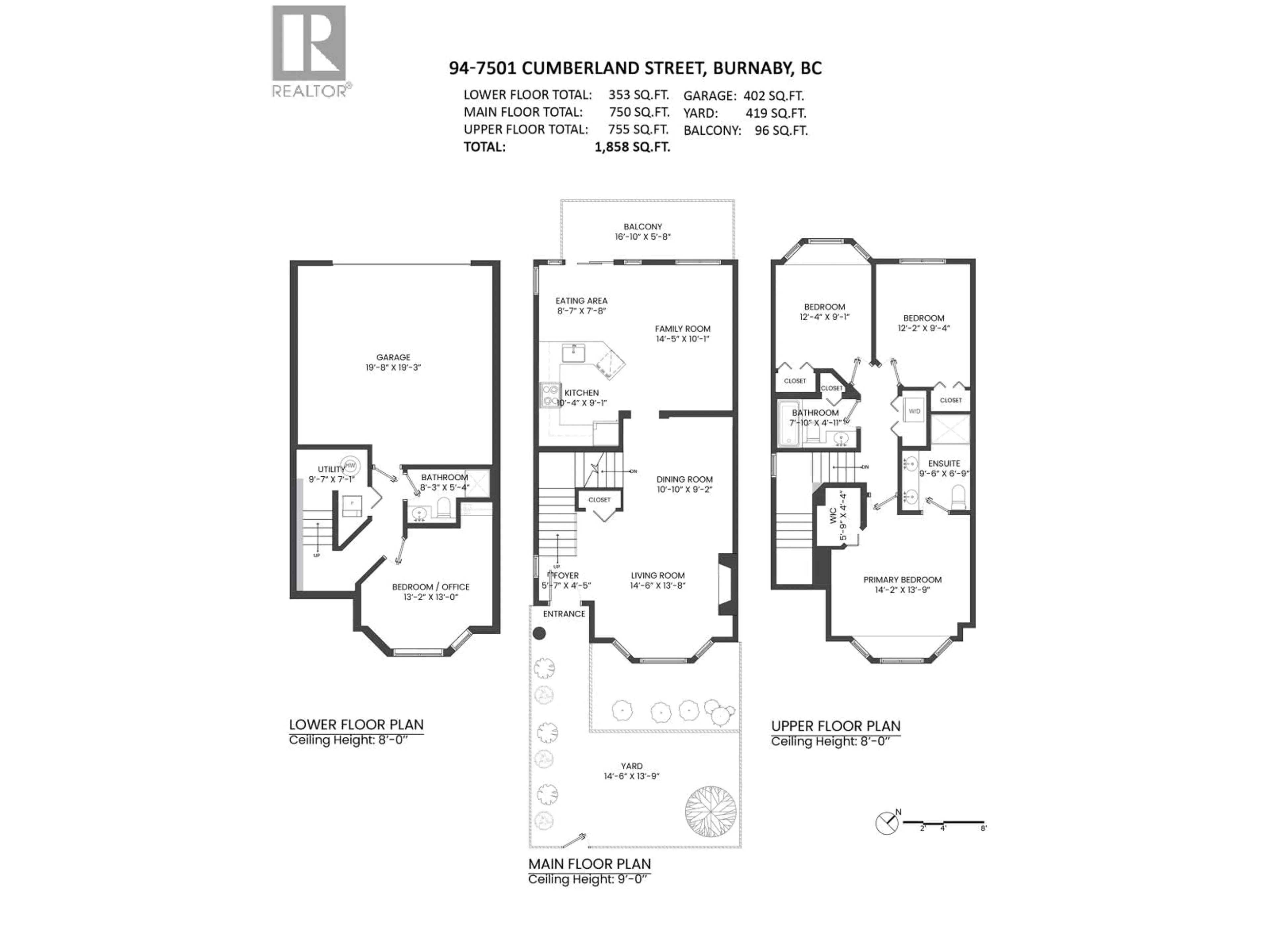 Floor plan for 94 - 7501 CUMBERLAND STREET, Burnaby British Columbia V3N4Y6