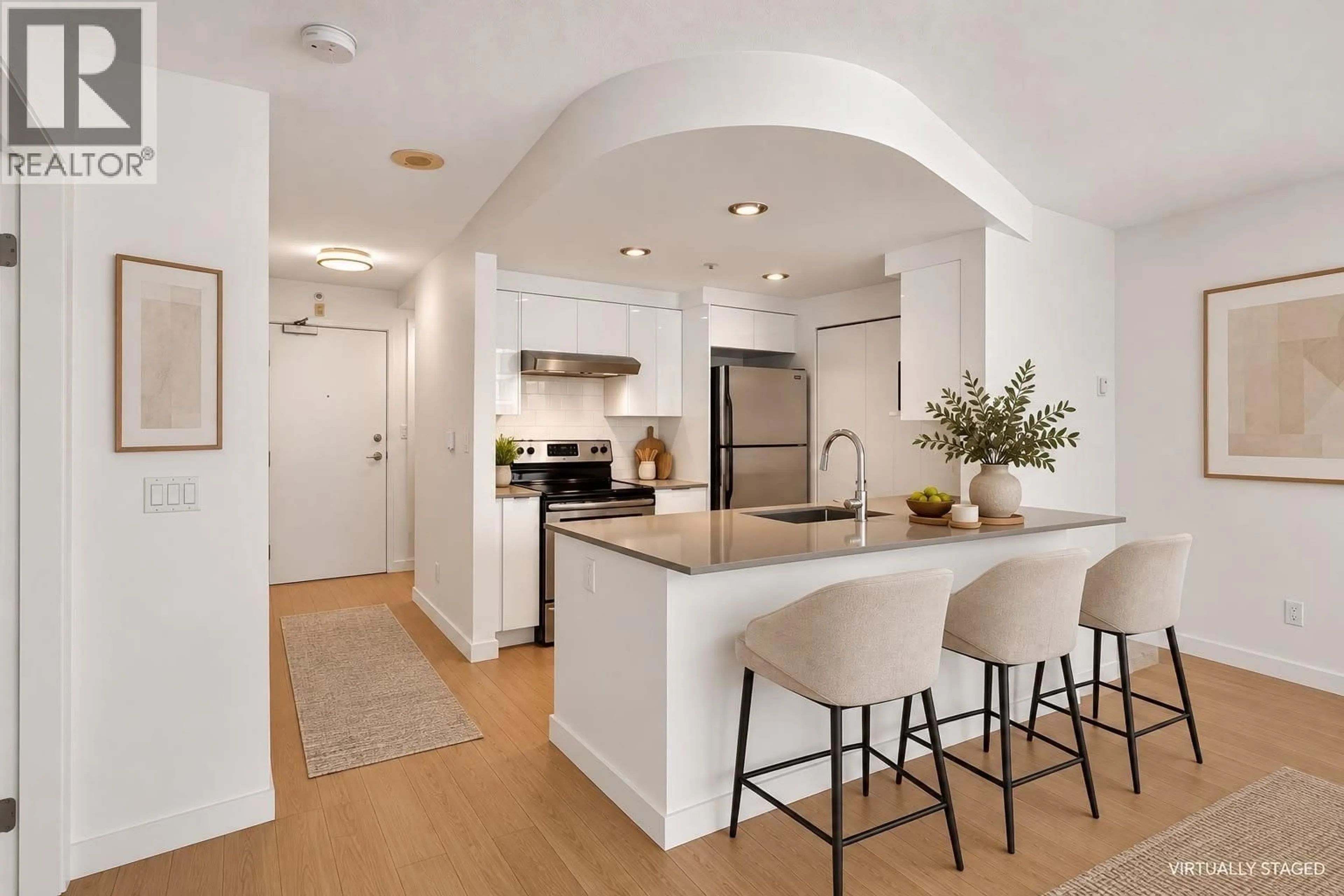 Open concept kitchen, ceramic/tile floor for 2603 - 1008 CAMBIE STREET, Vancouver British Columbia V6B6J7