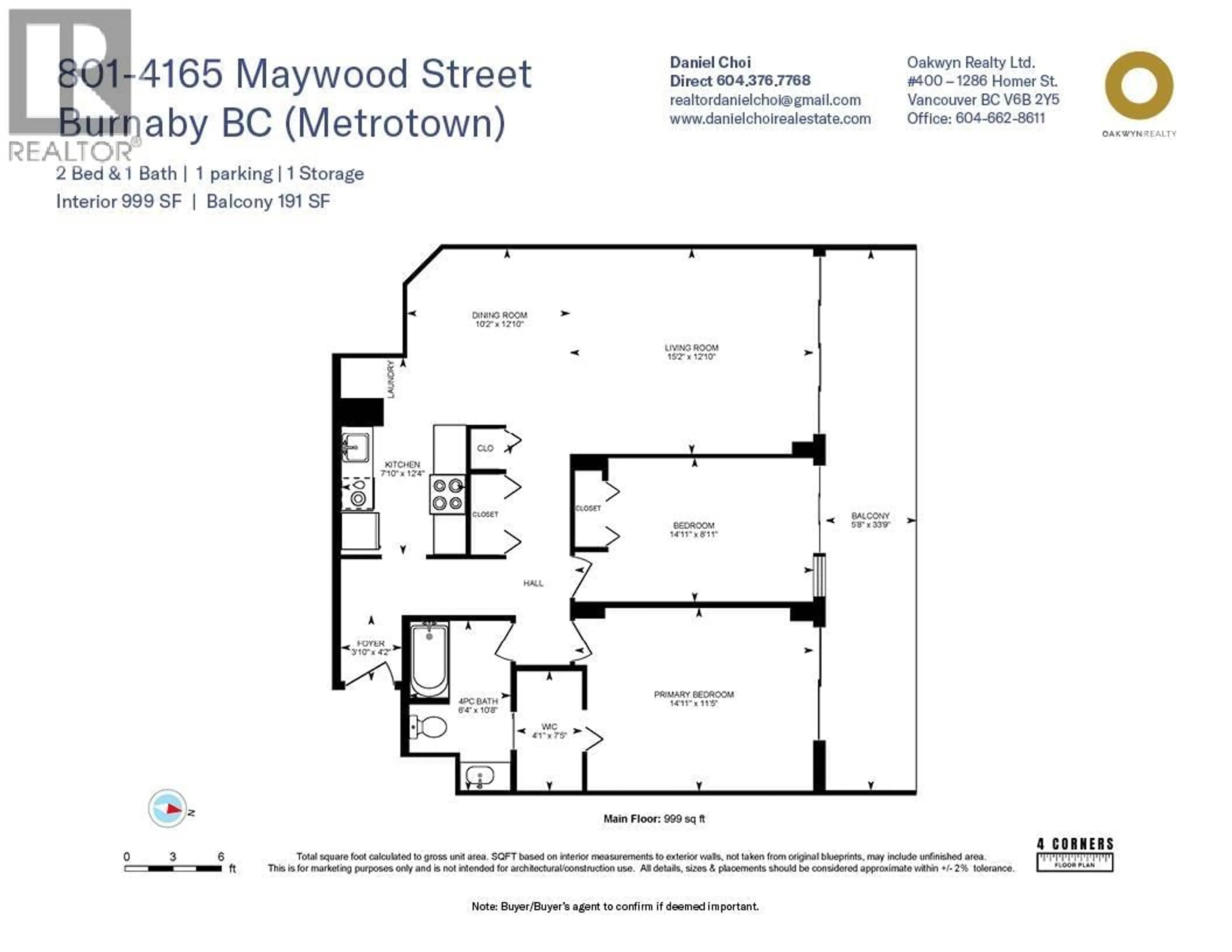 Floor plan for 801 - 4165 MAYWOOD STREET, Burnaby British Columbia V5H4E3