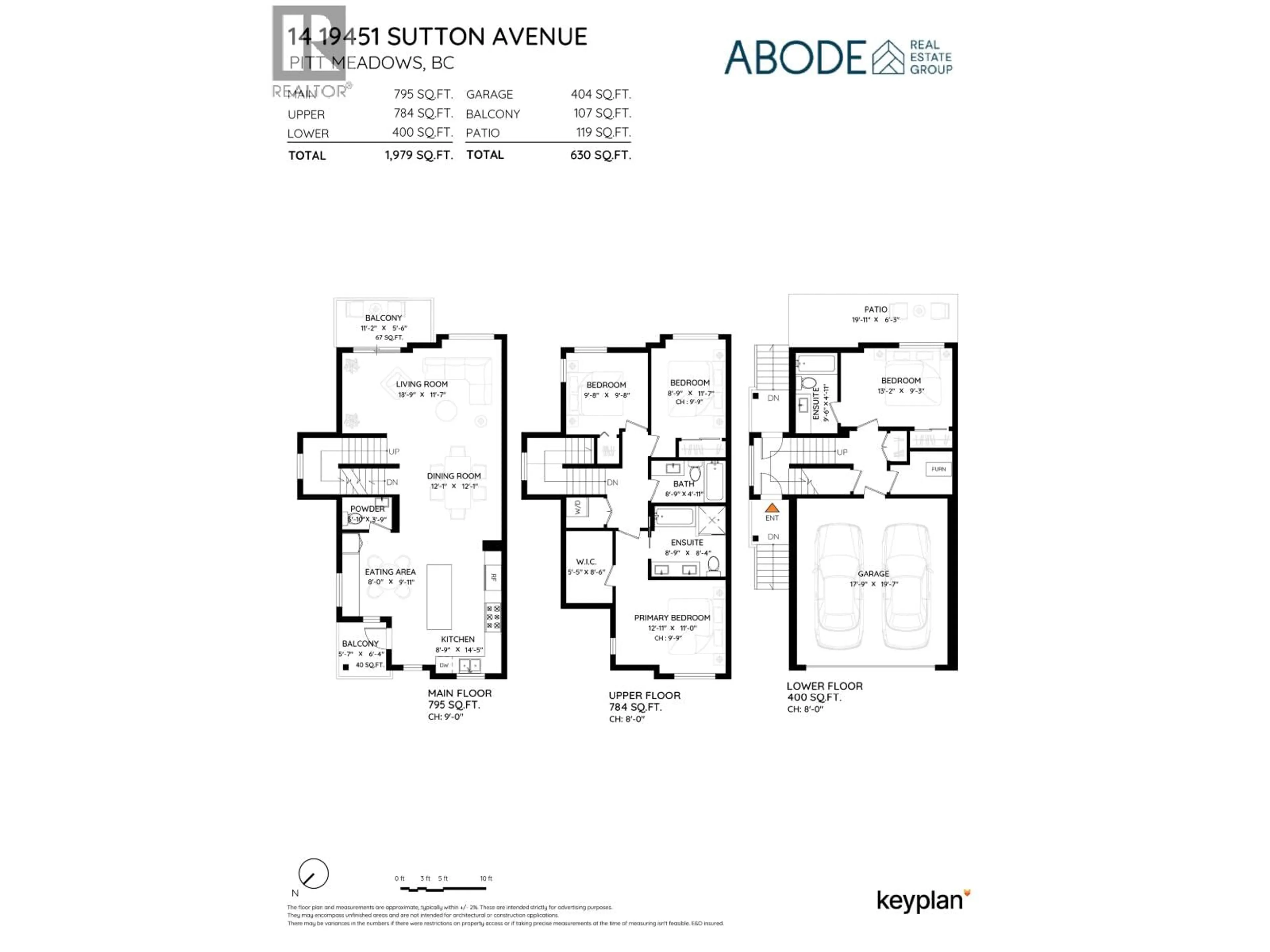 Floor plan for 14 - 19451 SUTTON AVENUE, Pitt Meadows British Columbia V3Y0G6