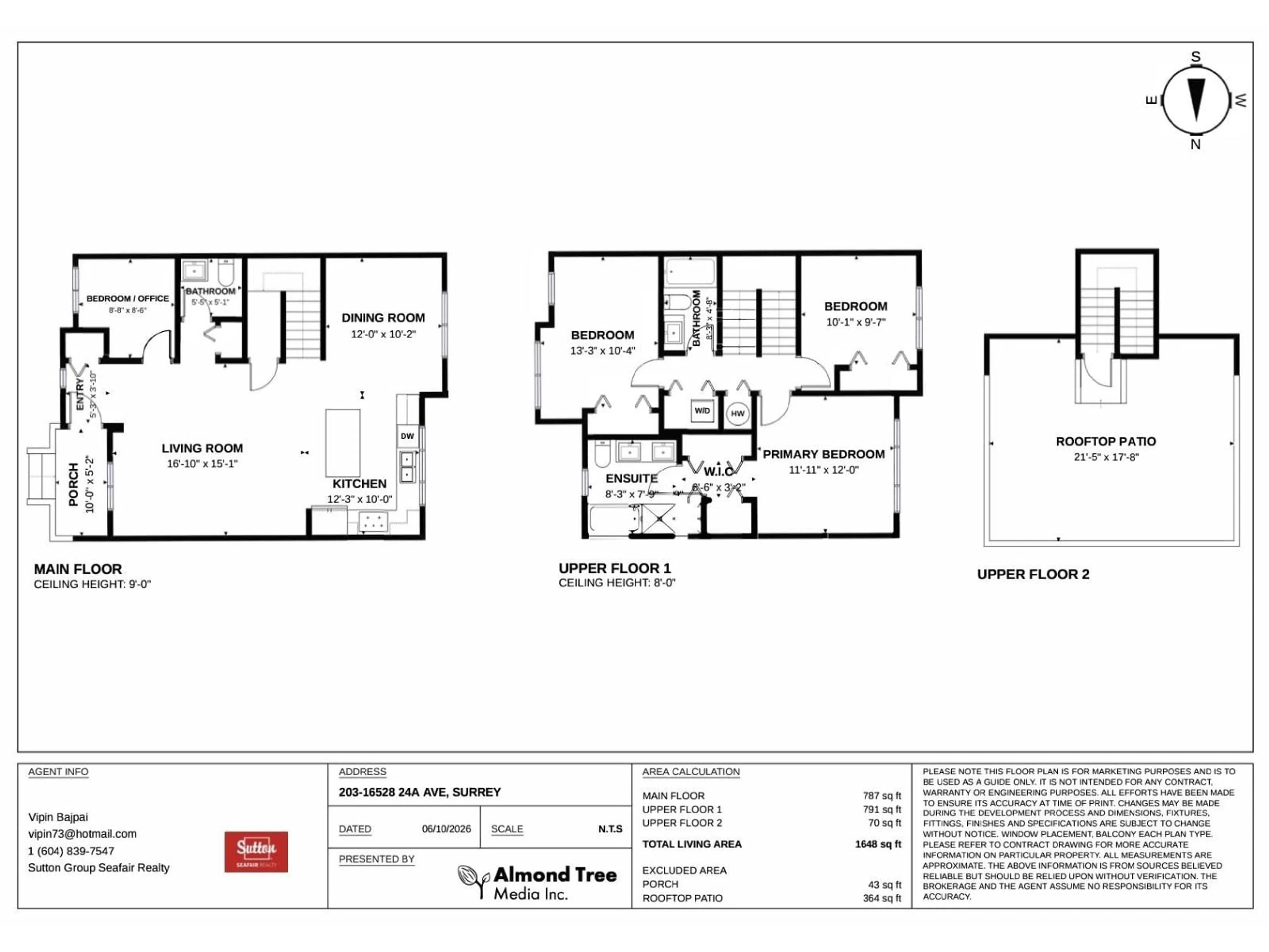 Floor plan for 203 - 16528 24A AVENUE, Surrey British Columbia V3Z0P4