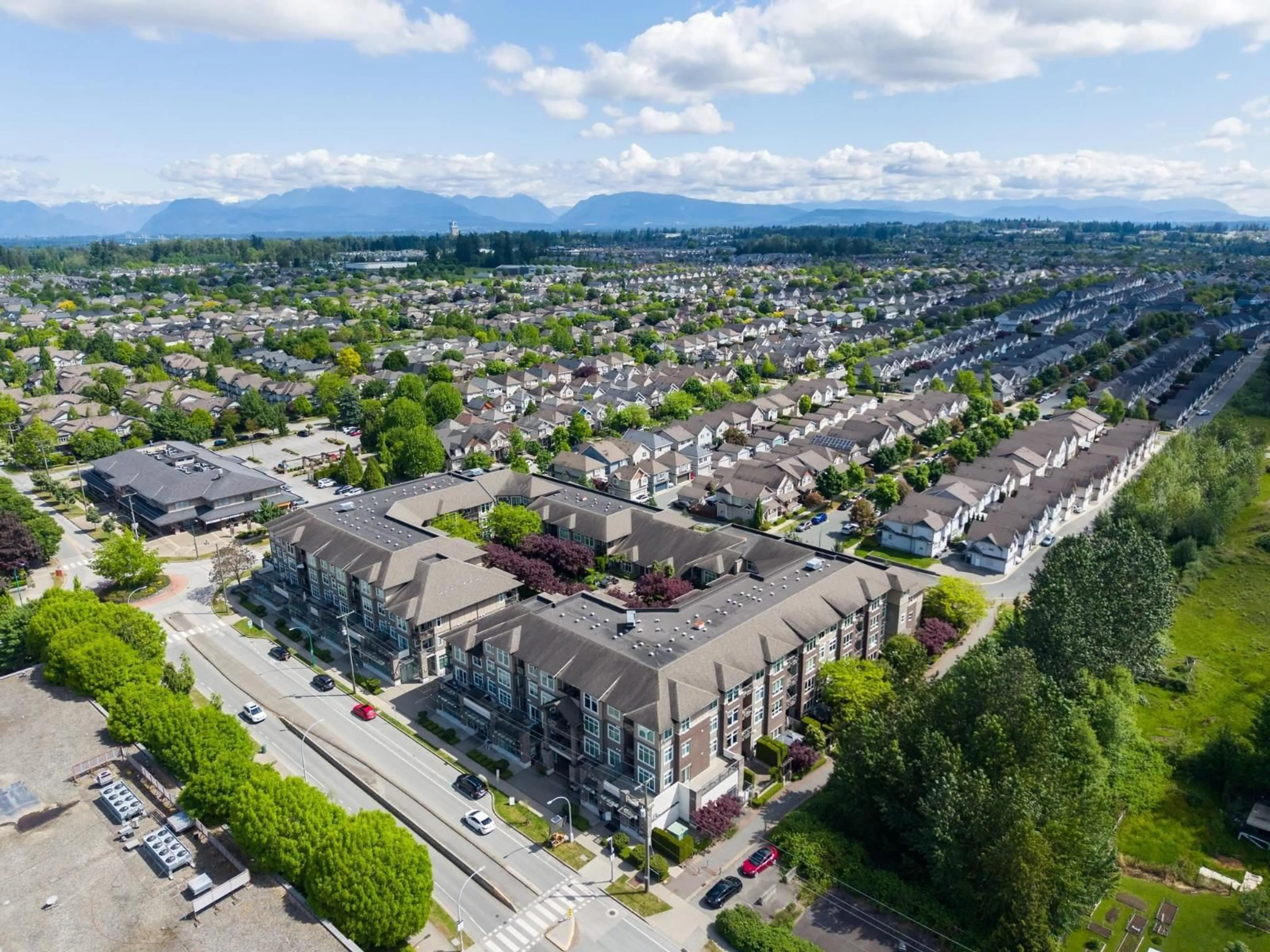 A pic from outside/outdoor area/front of a property/back of a property/a pic from drone, mountain view for 331 - 18818 68 AVENUE, Surrey British Columbia V4N6K2