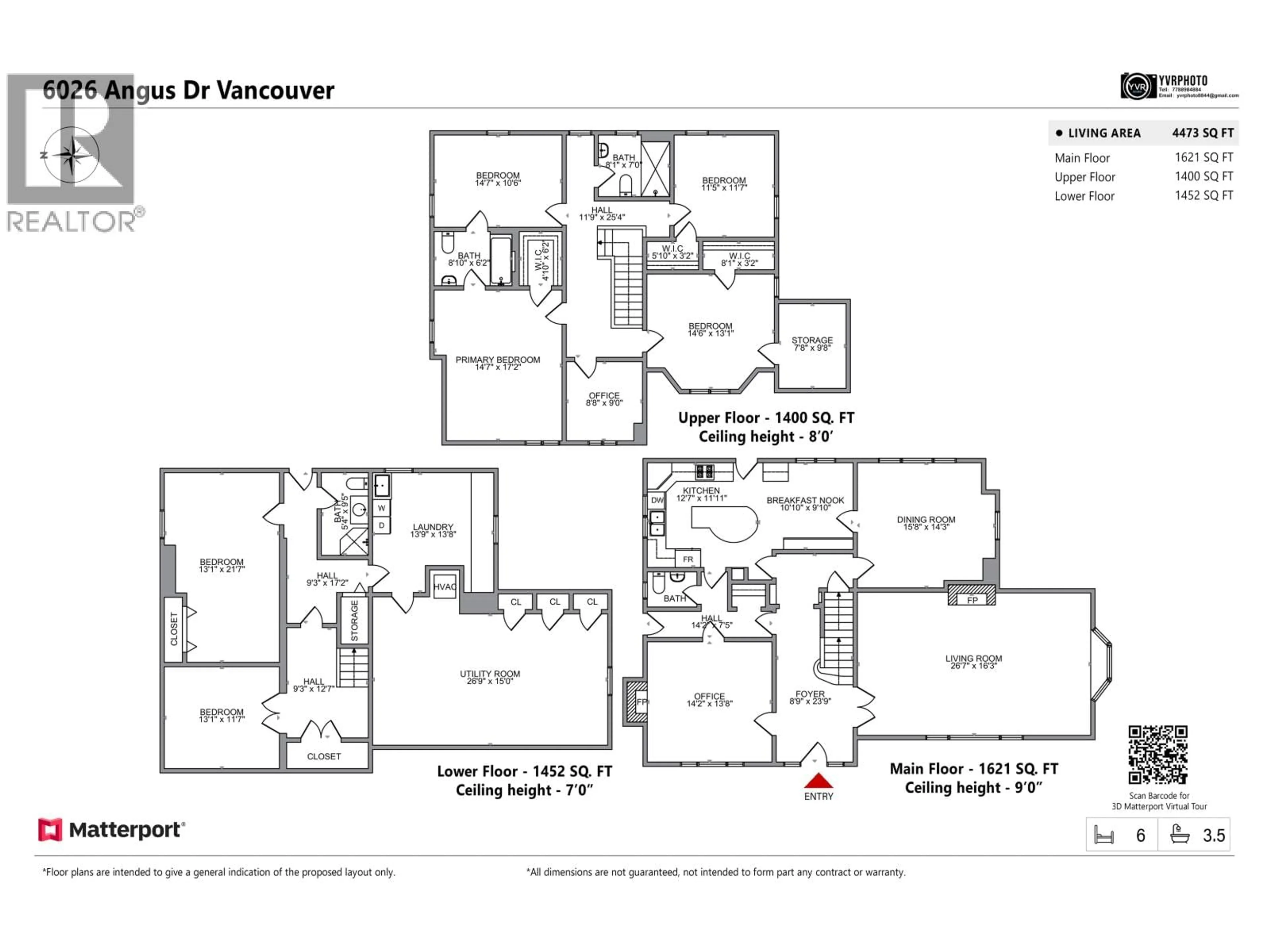 Floor plan for 6026 ANGUS DRIVE, Vancouver British Columbia V6M3P1