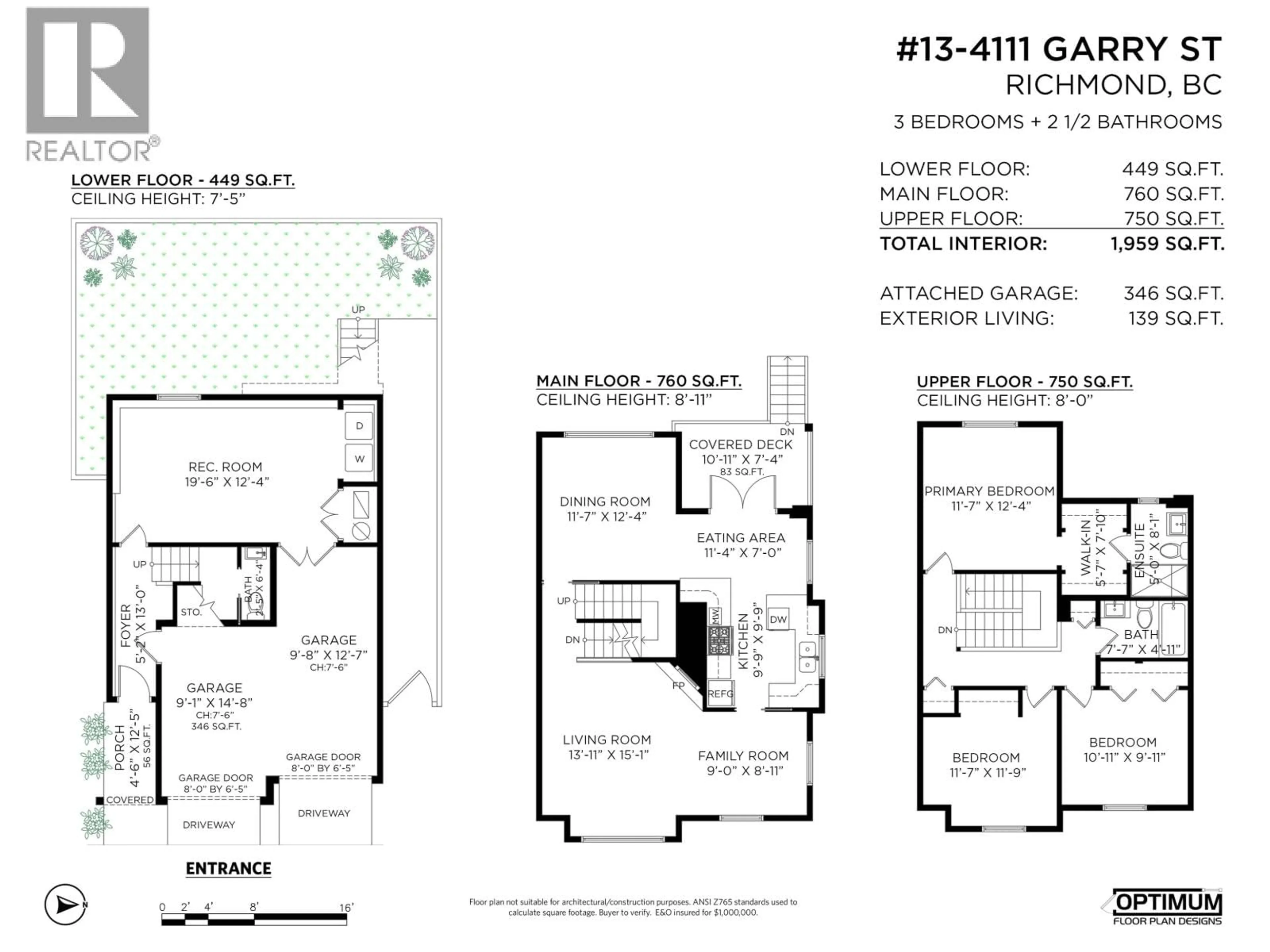 Floor plan for 13 - 4111 GARRY STREET, Richmond British Columbia V7E2T9