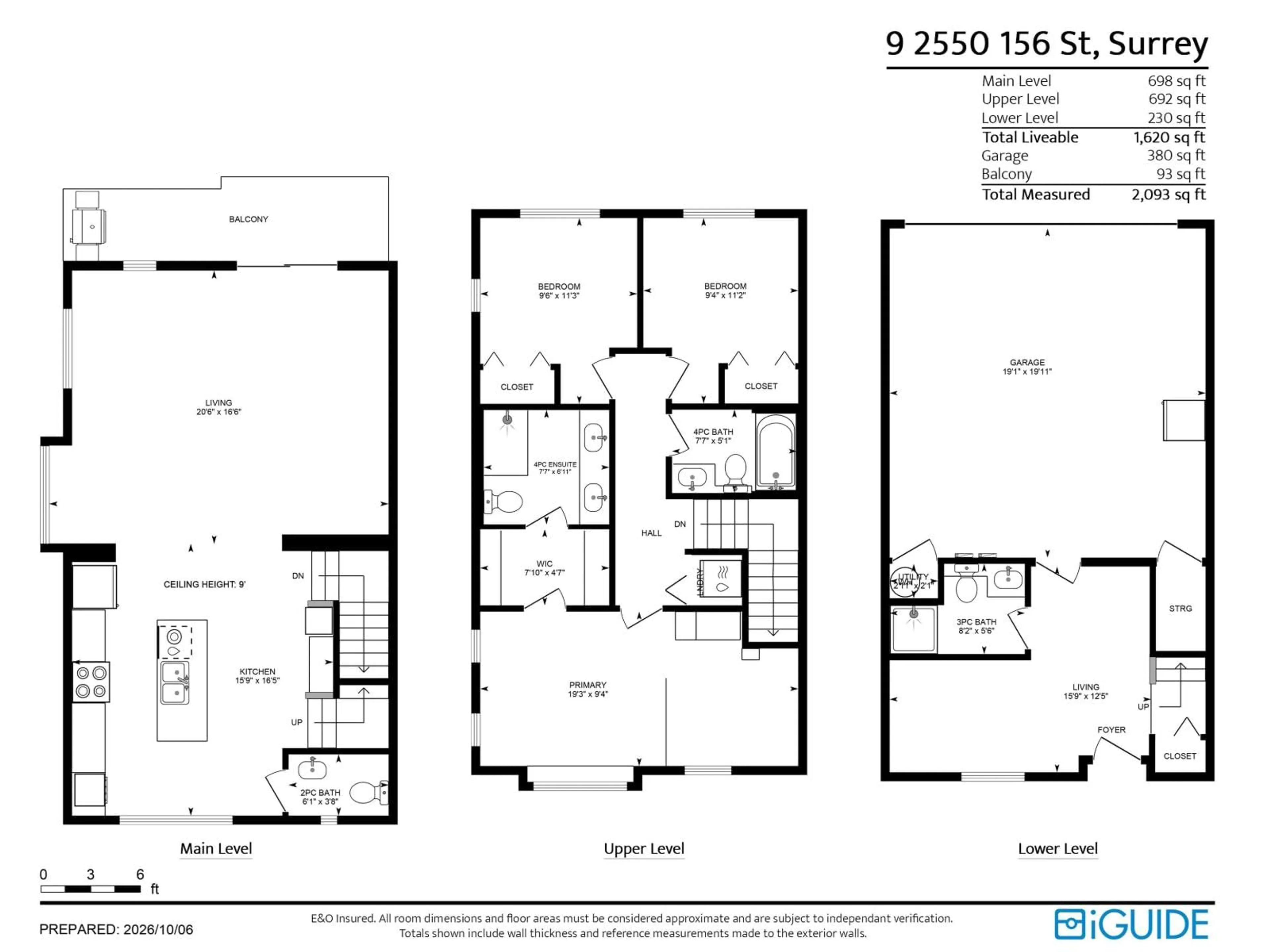Floor plan for 9 - 2550 156 STREET, Surrey British Columbia V4P1C8