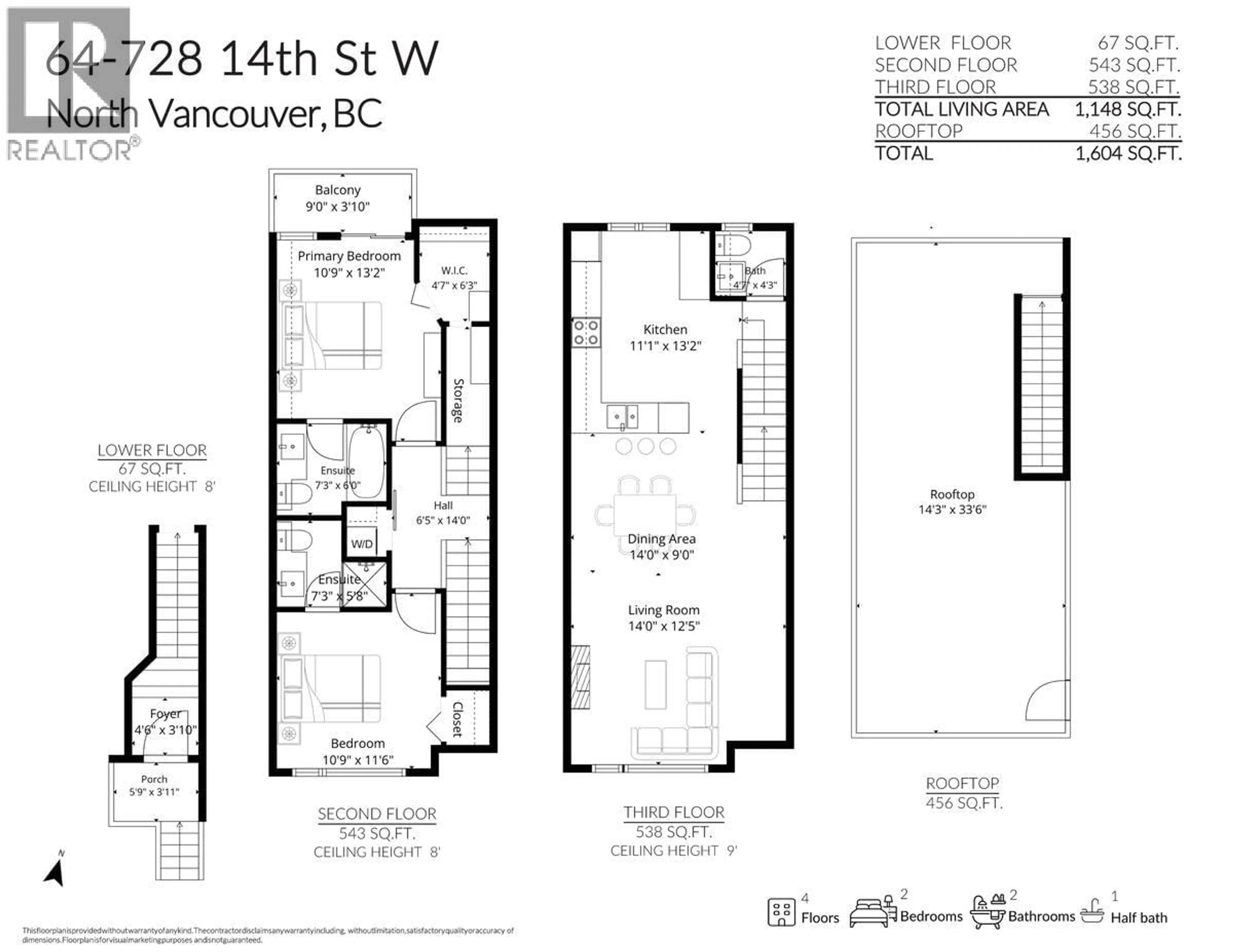 Floor plan for 64 - 728 14TH STREET, North Vancouver British Columbia V7M0A8