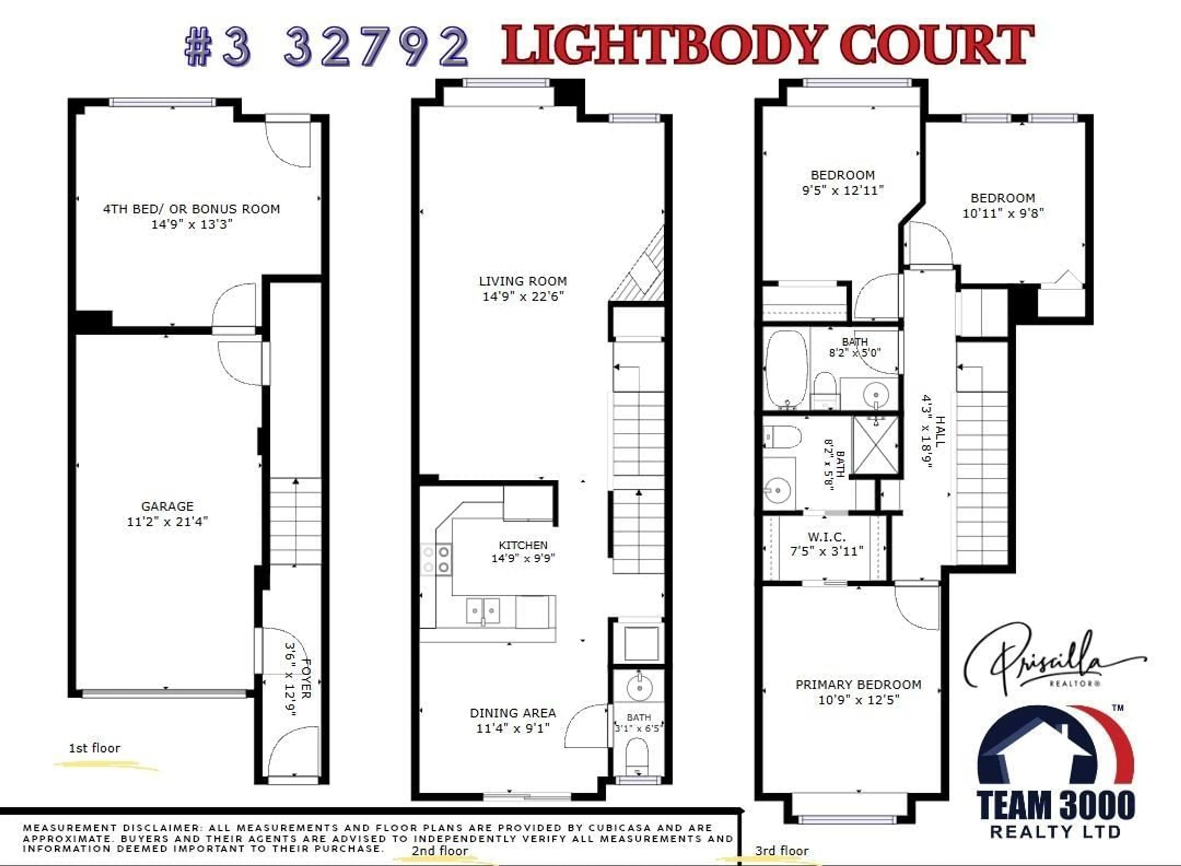 Floor plan for 3 - 32792 LIGHTBODY COURT, Mission British Columbia V4S0B4