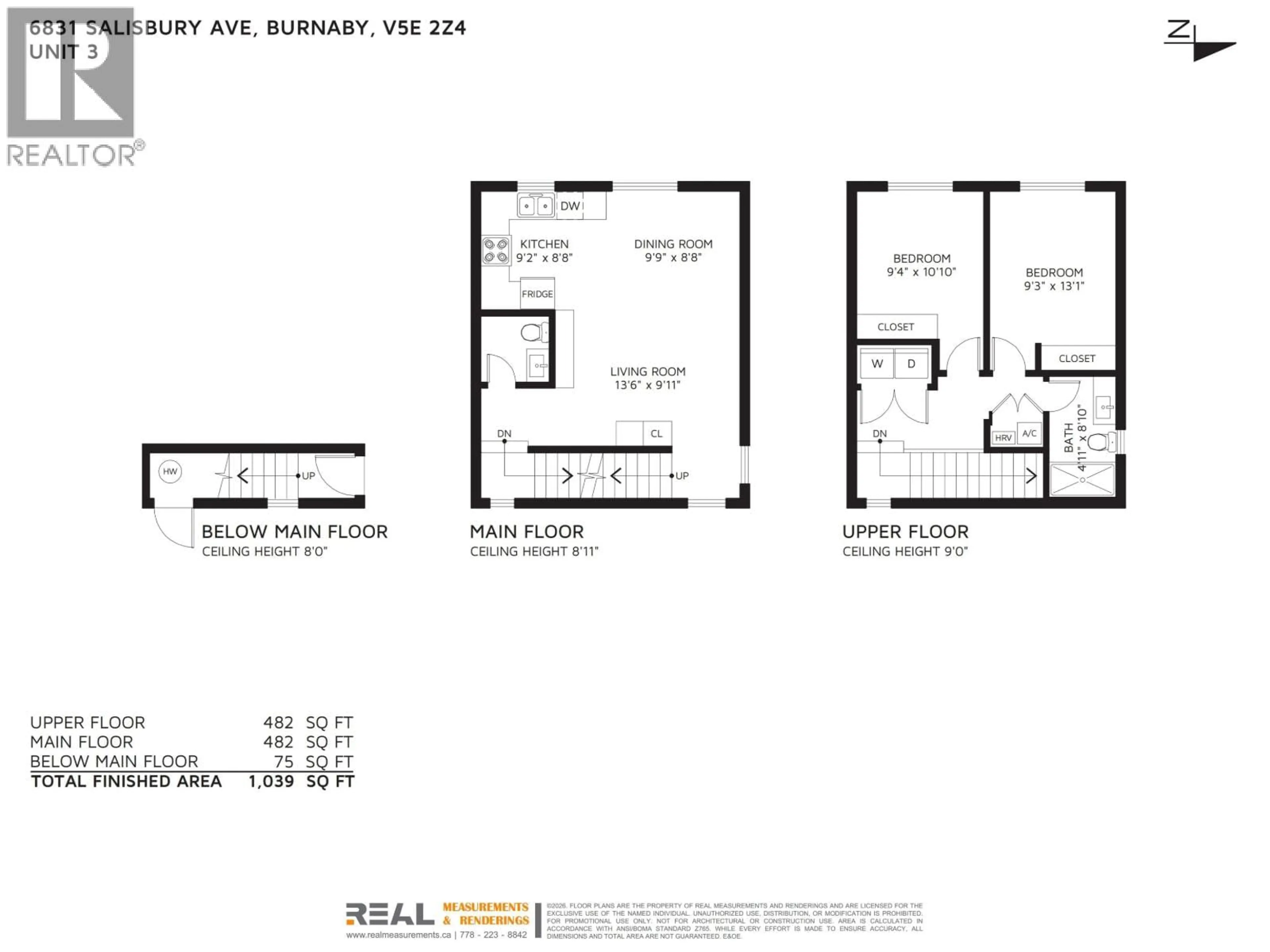 Floor plan for 3 - 6831 SALISBURY AVENUE, Burnaby British Columbia V5E2Z4