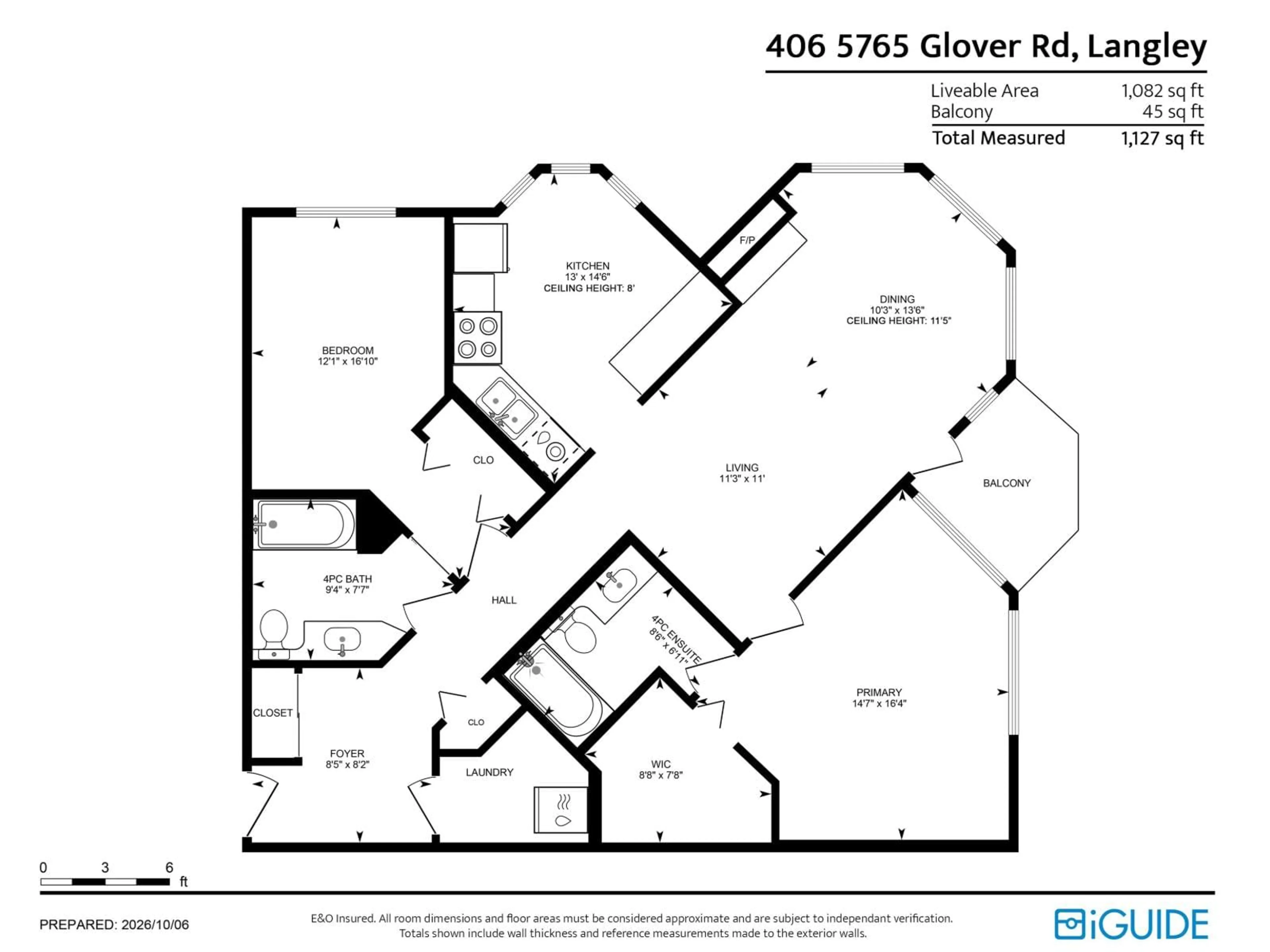 Floor plan for 406 - 5765 GLOVER ROAD, Langley British Columbia V3A8M8