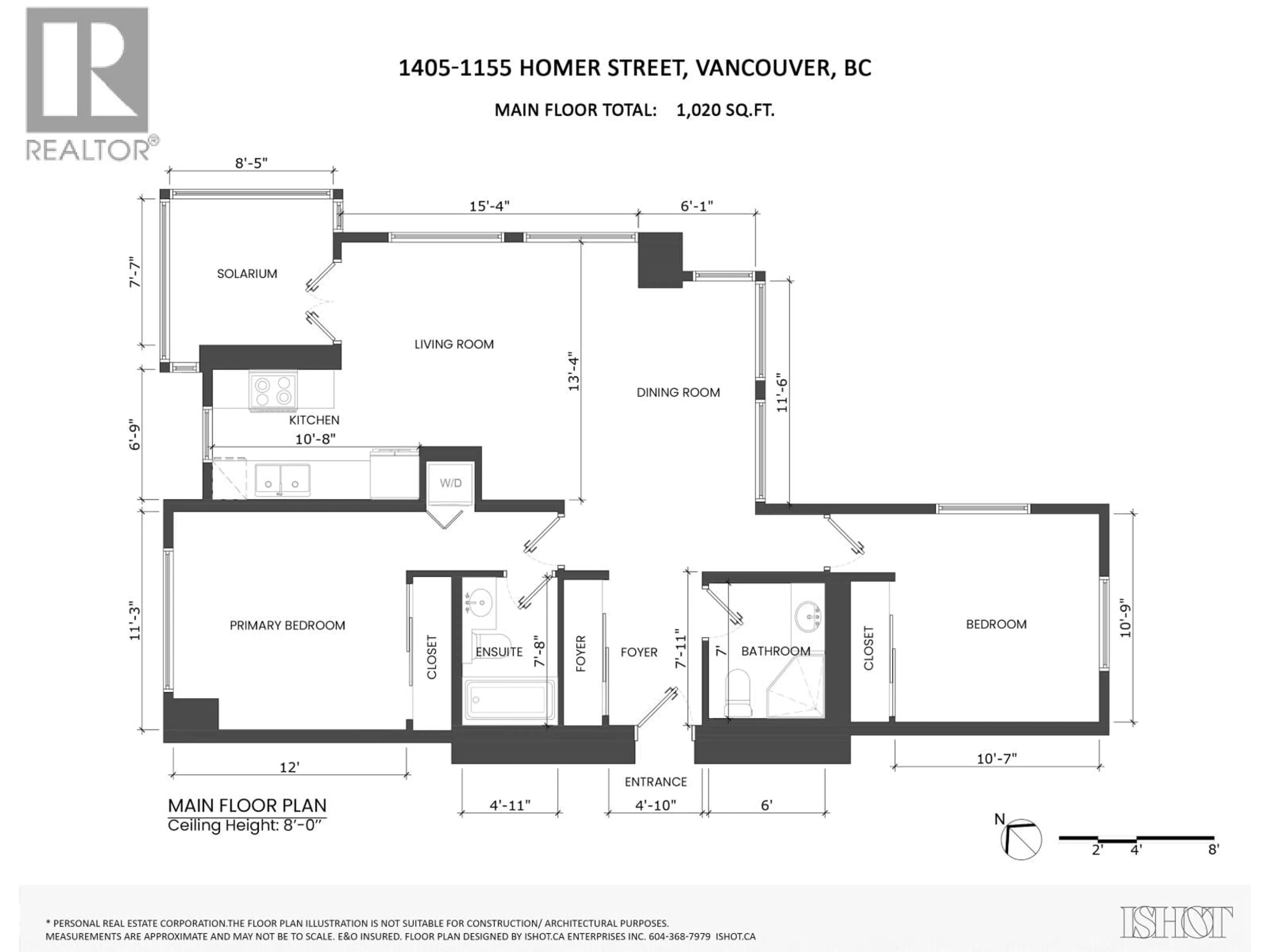 Floor plan for 1405 - 1155 HOMER STREET, Vancouver British Columbia V6B2Y1