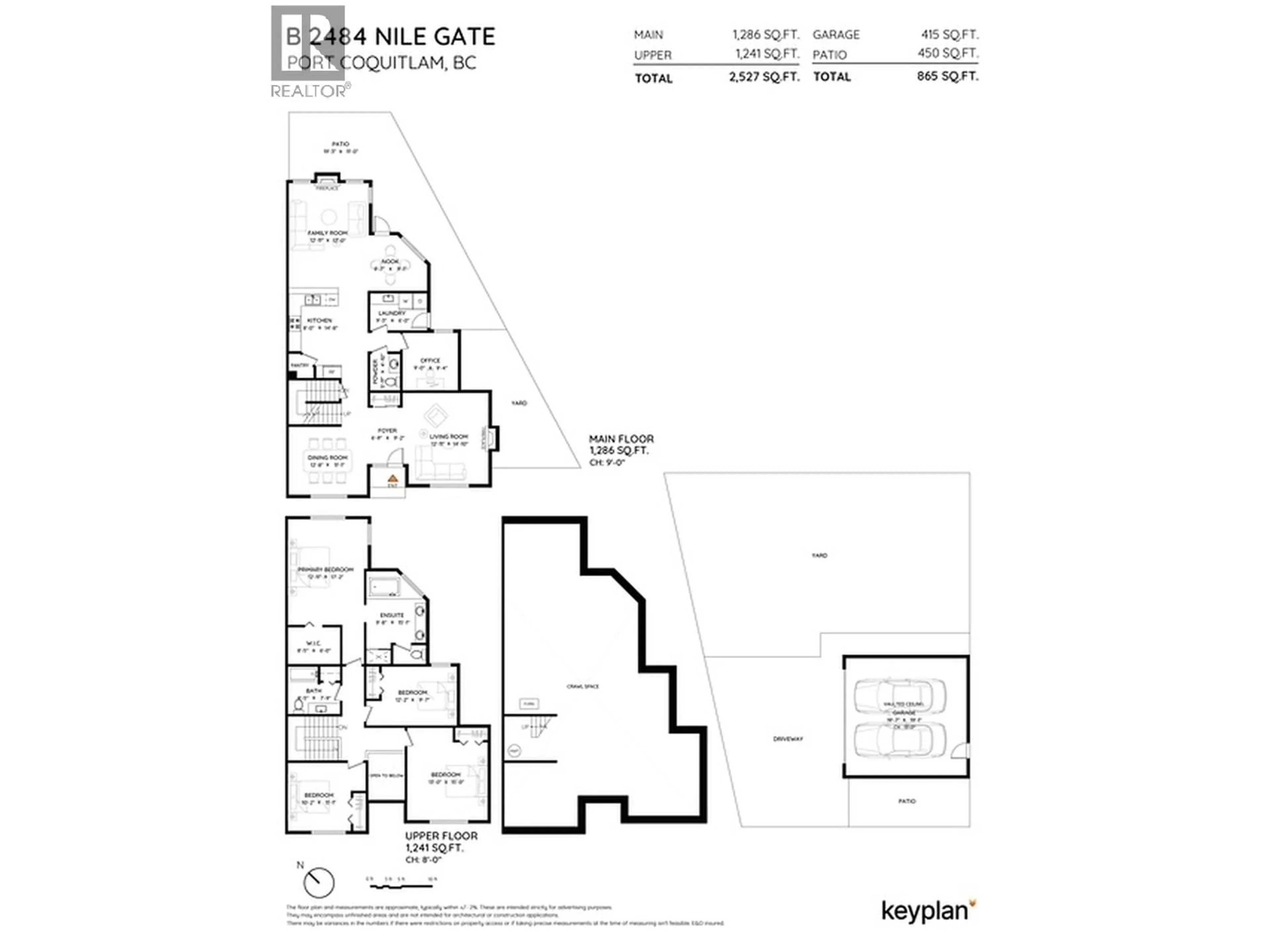 Floor plan for B - 2484 NILE GATE, Port Coquitlam British Columbia V3B8B3
