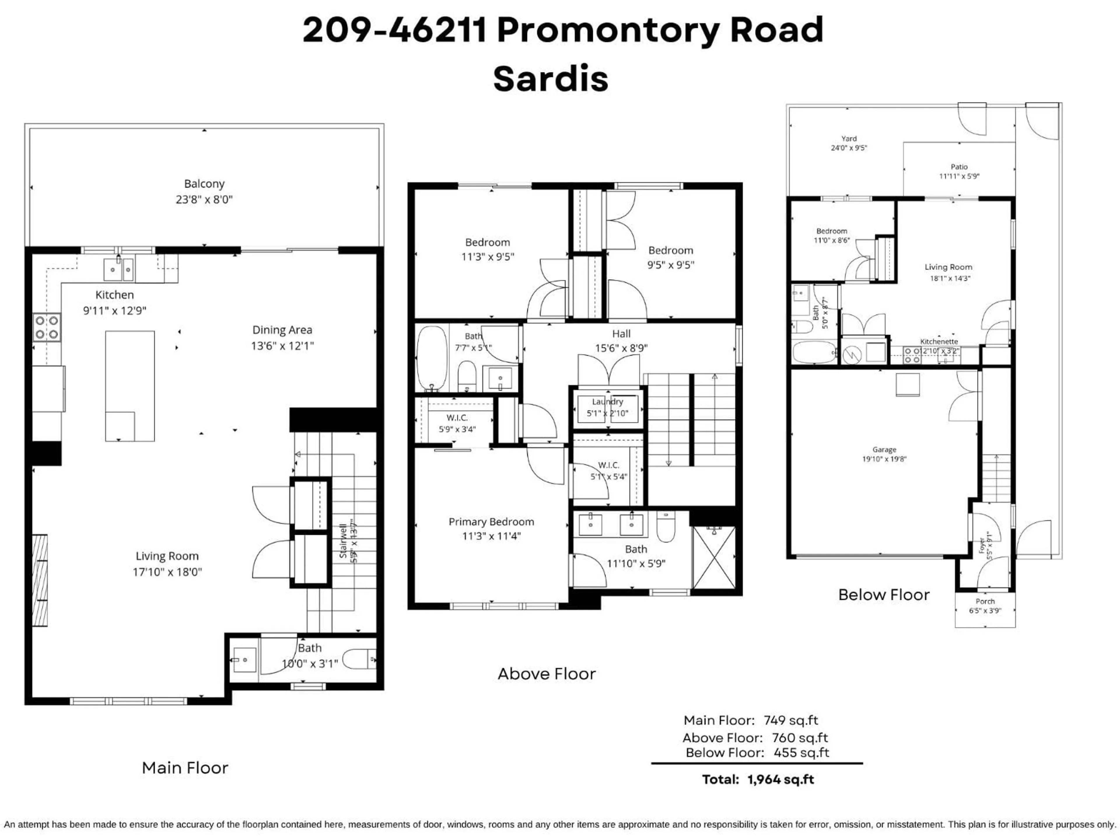 Floor plan for 209 - 46211 PROMONTORY ROAD, Chilliwack British Columbia V2R6E4
