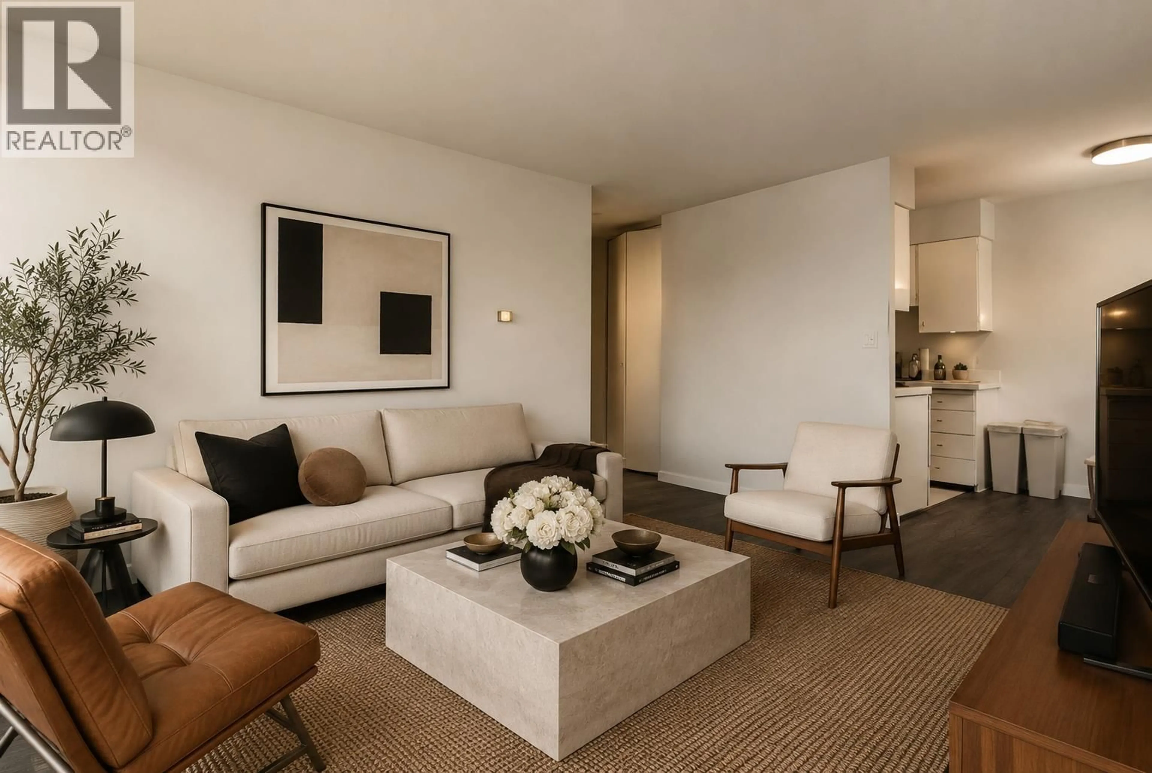 Living room with furniture, unknown for 1505 - 1251 CARDERO STREET, Vancouver British Columbia V6G2H9