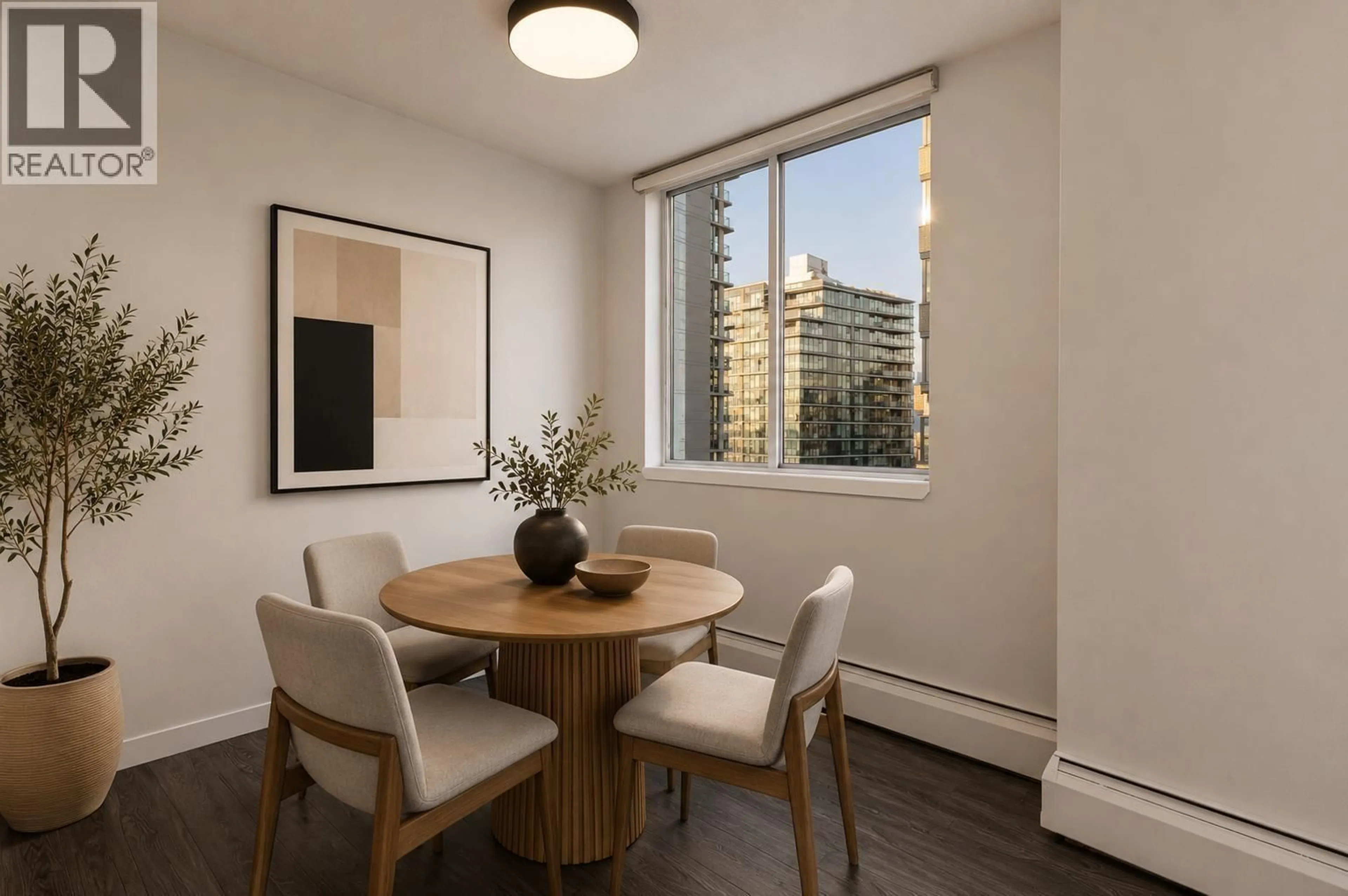 Dining room, wood/laminate floor for 1505 - 1251 CARDERO STREET, Vancouver British Columbia V6G2H9