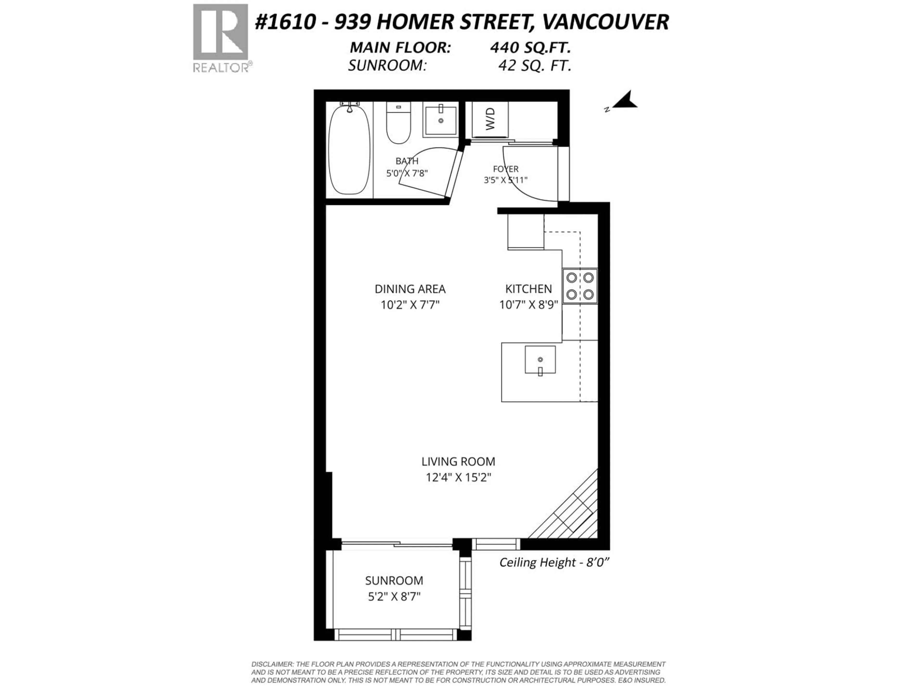 Floor plan for 1610 - 939 HOMER STREET, Vancouver British Columbia V6B2W6