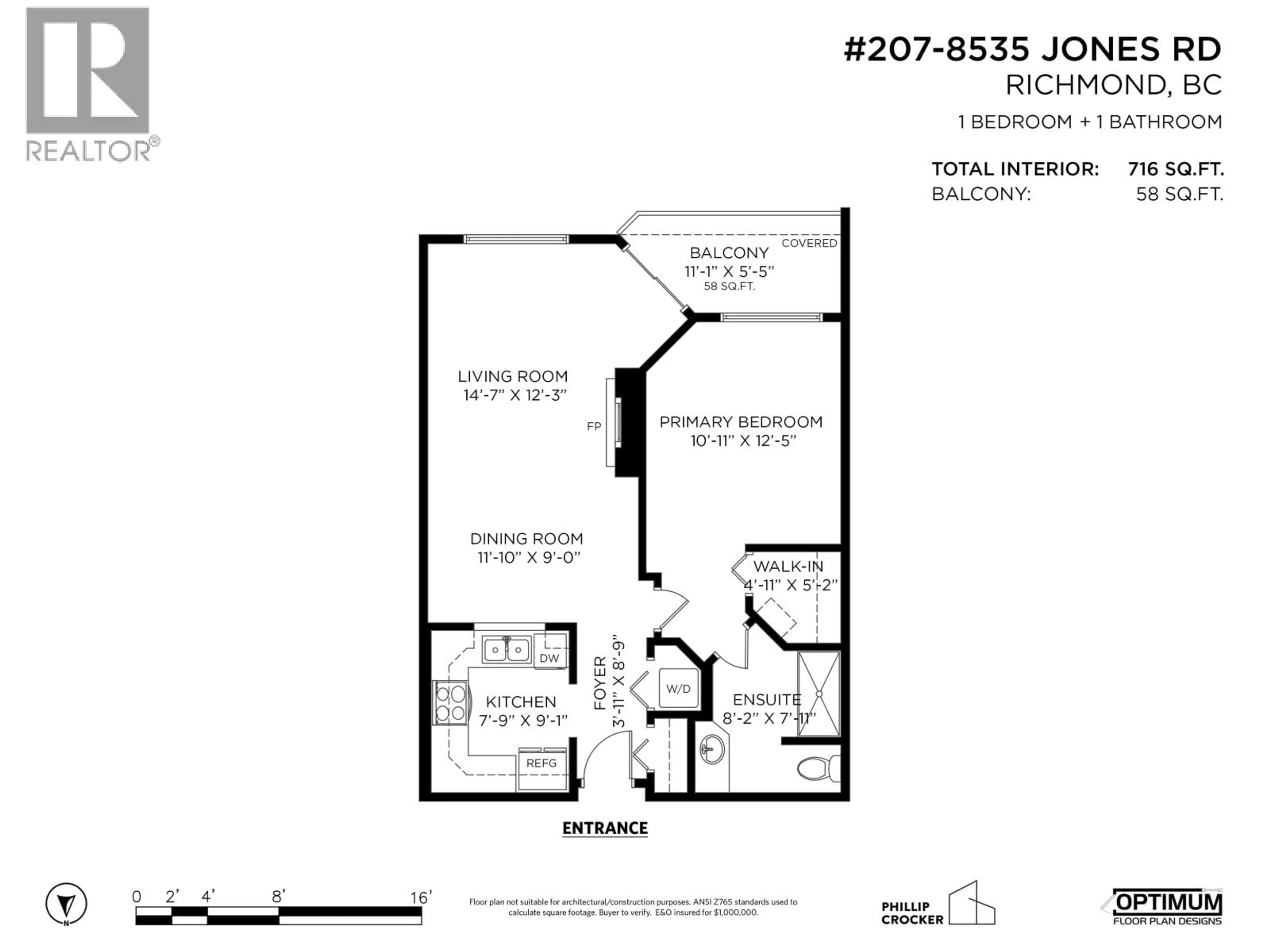 Floor plan for 207 - 8535 JONES ROAD, Richmond British Columbia V6Y1L7