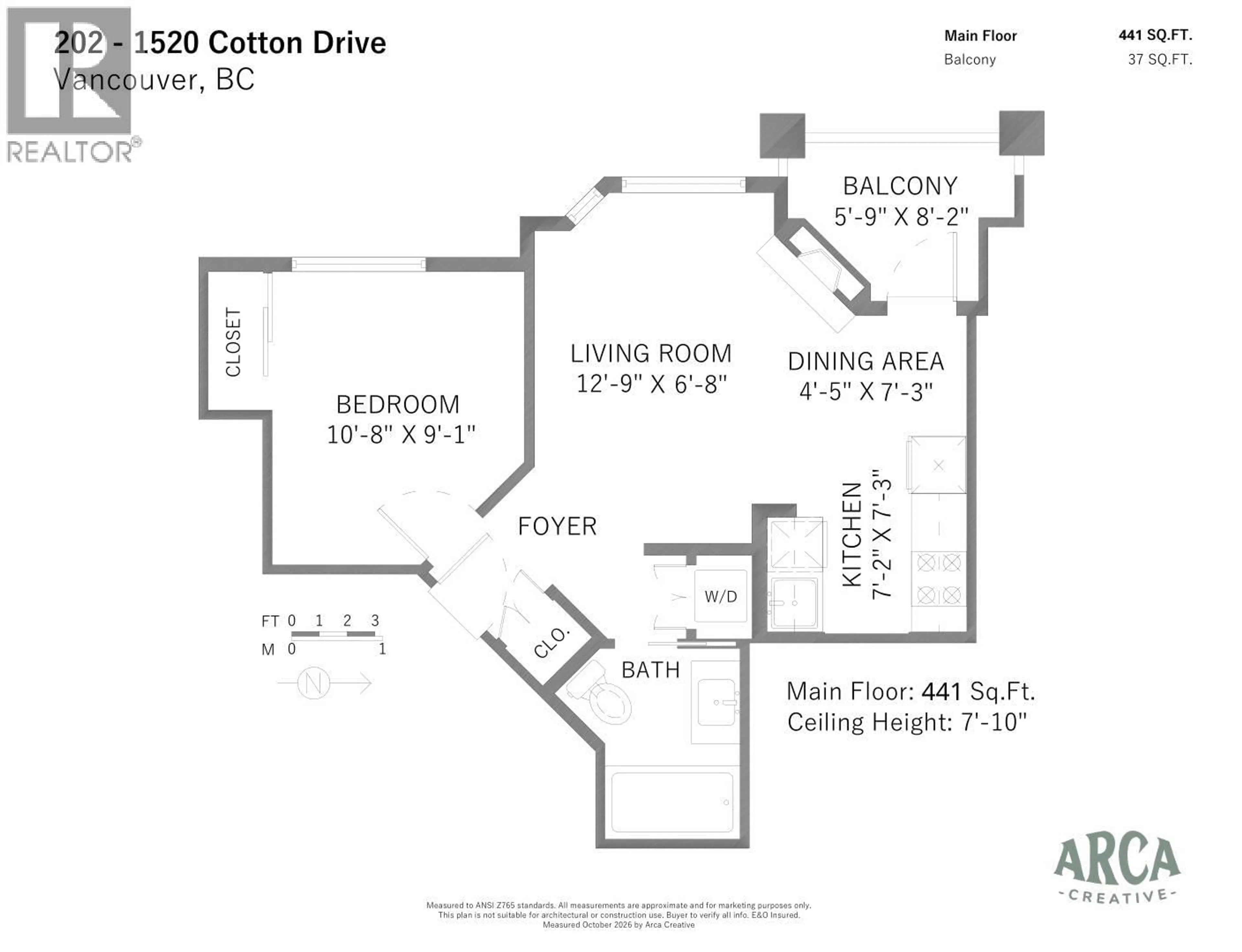 Floor plan for 202 - 1520 COTTON DRIVE, Vancouver British Columbia V5L3V2