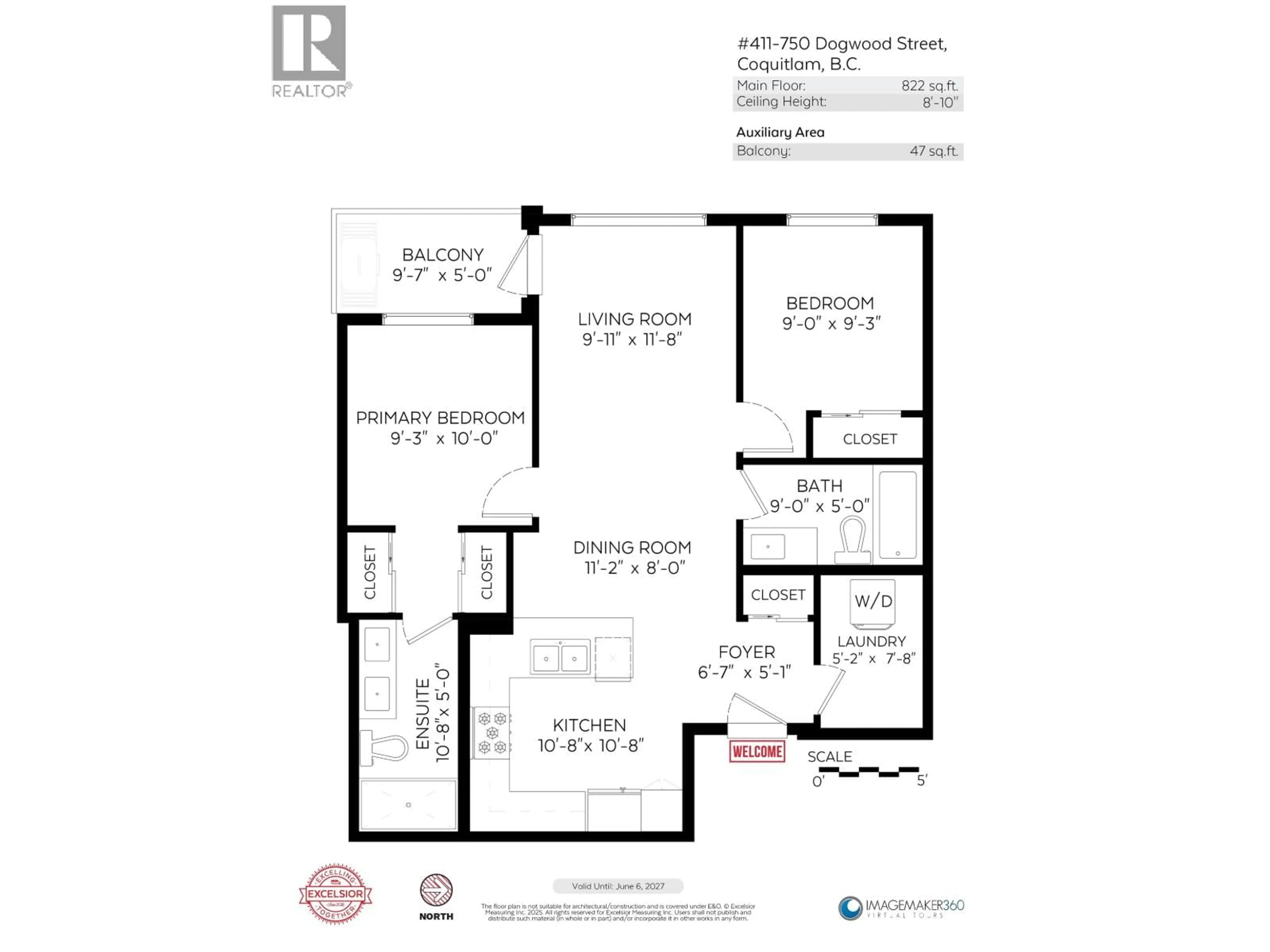 Floor plan for 411 - 750 DOGWOOD STREET, Coquitlam British Columbia V3J4B7