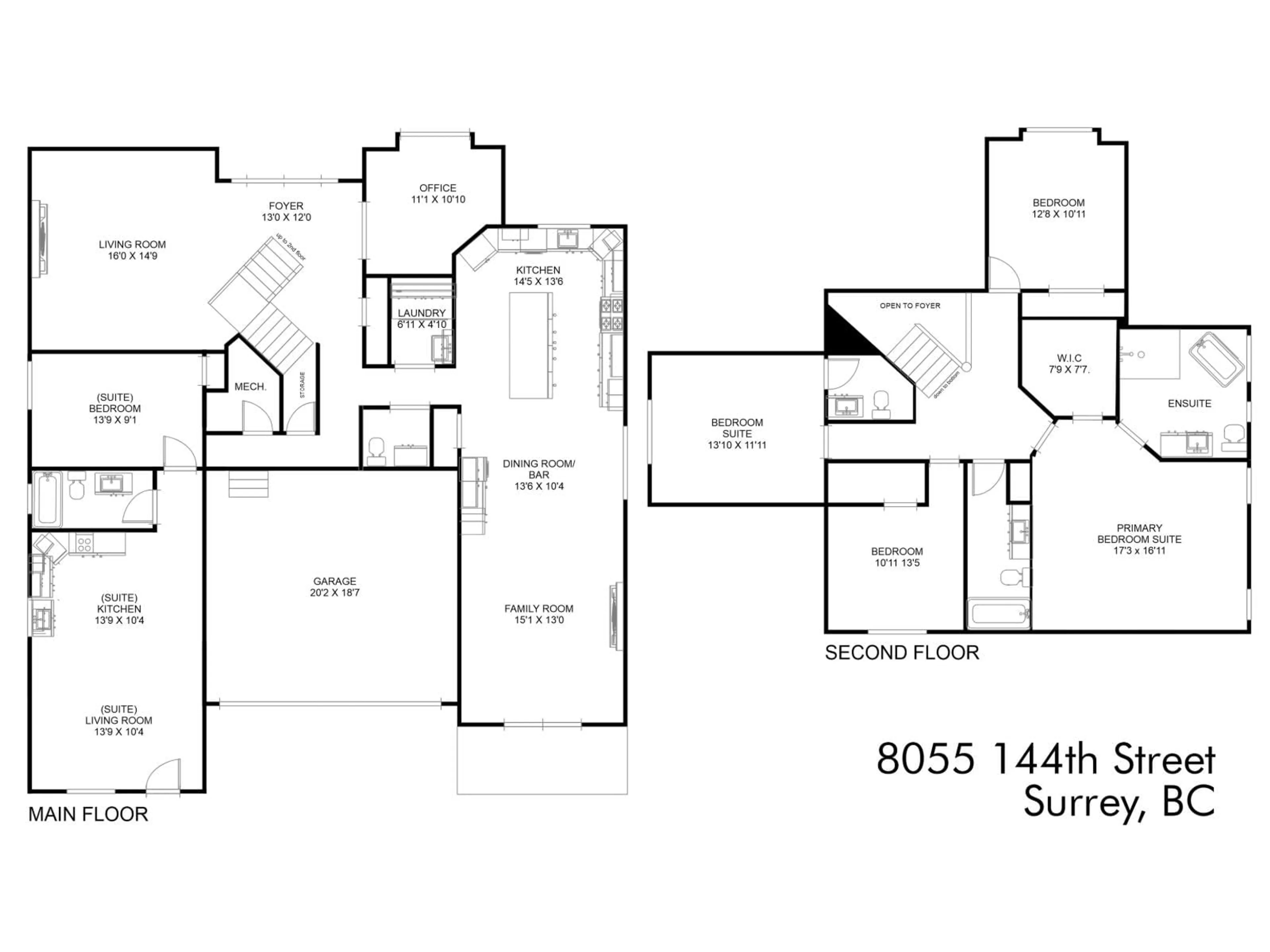 Floor plan for 8055 144TH STREET, Surrey British Columbia V3W5T3
