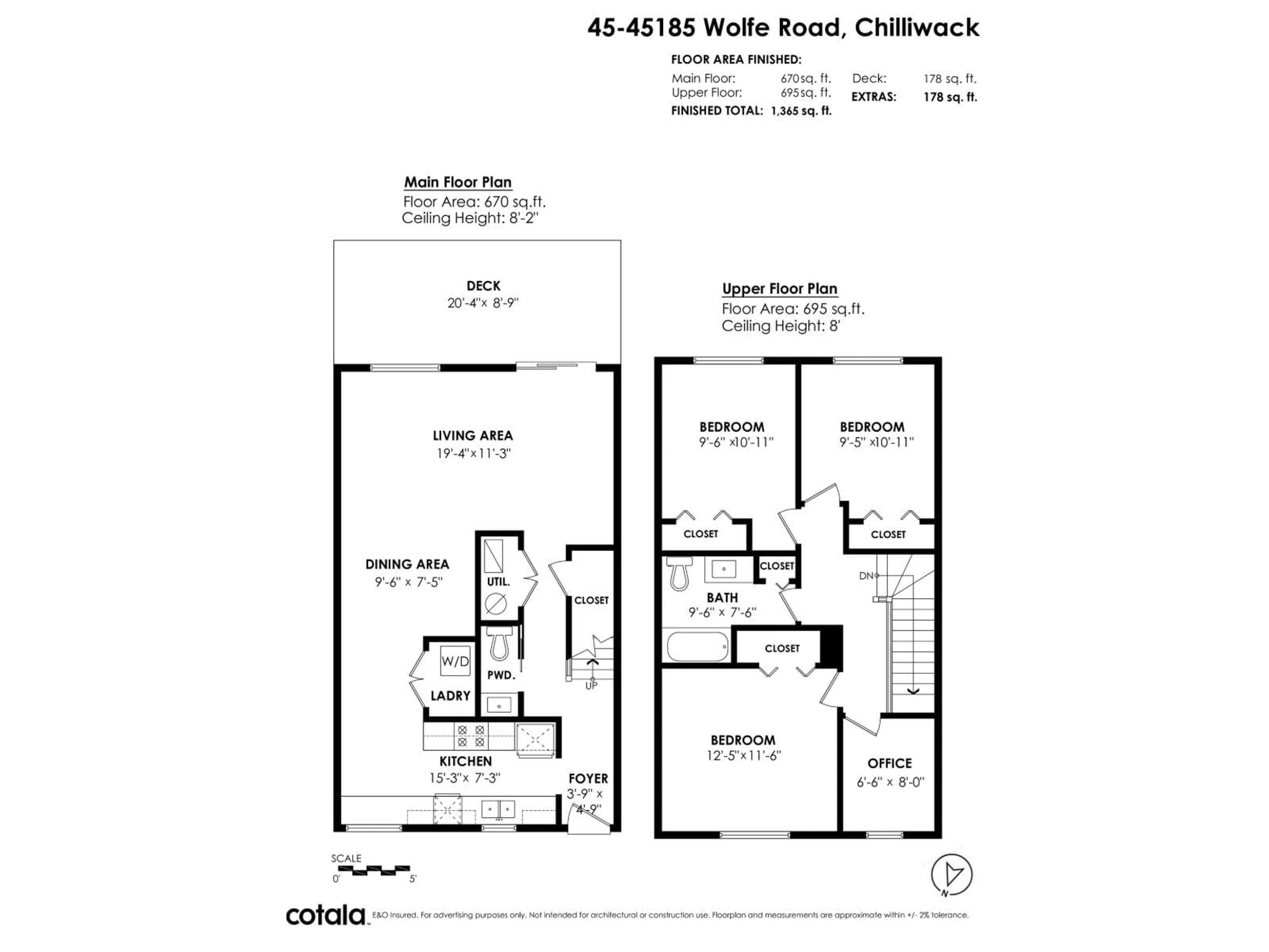Floor plan for 45 - 45185 WOLFE ROAD, Chilliwack British Columbia V2P1V5