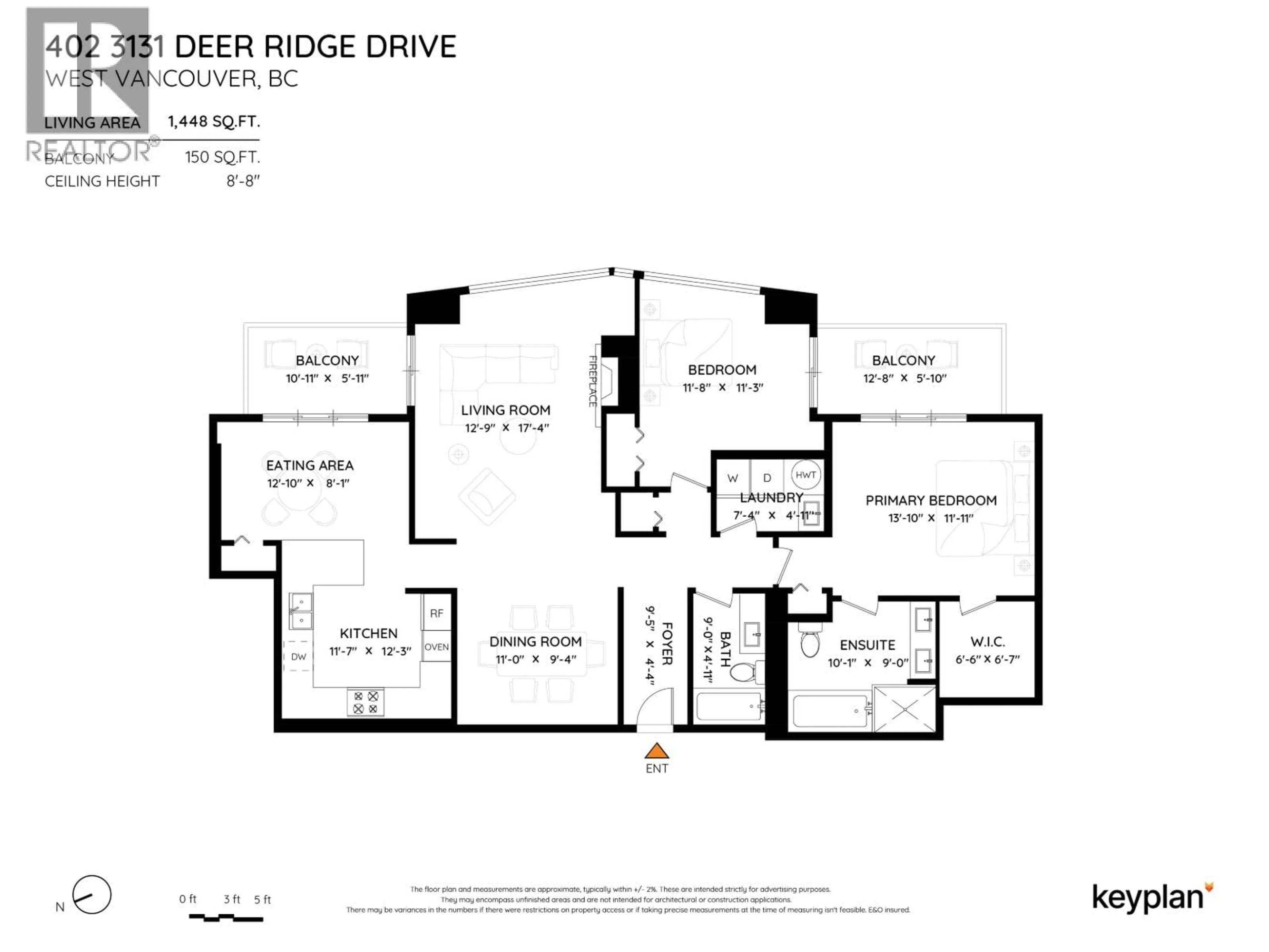 Floor plan for 402 - 3131 DEER RIDGE DRIVE, West Vancouver British Columbia V7S4W1