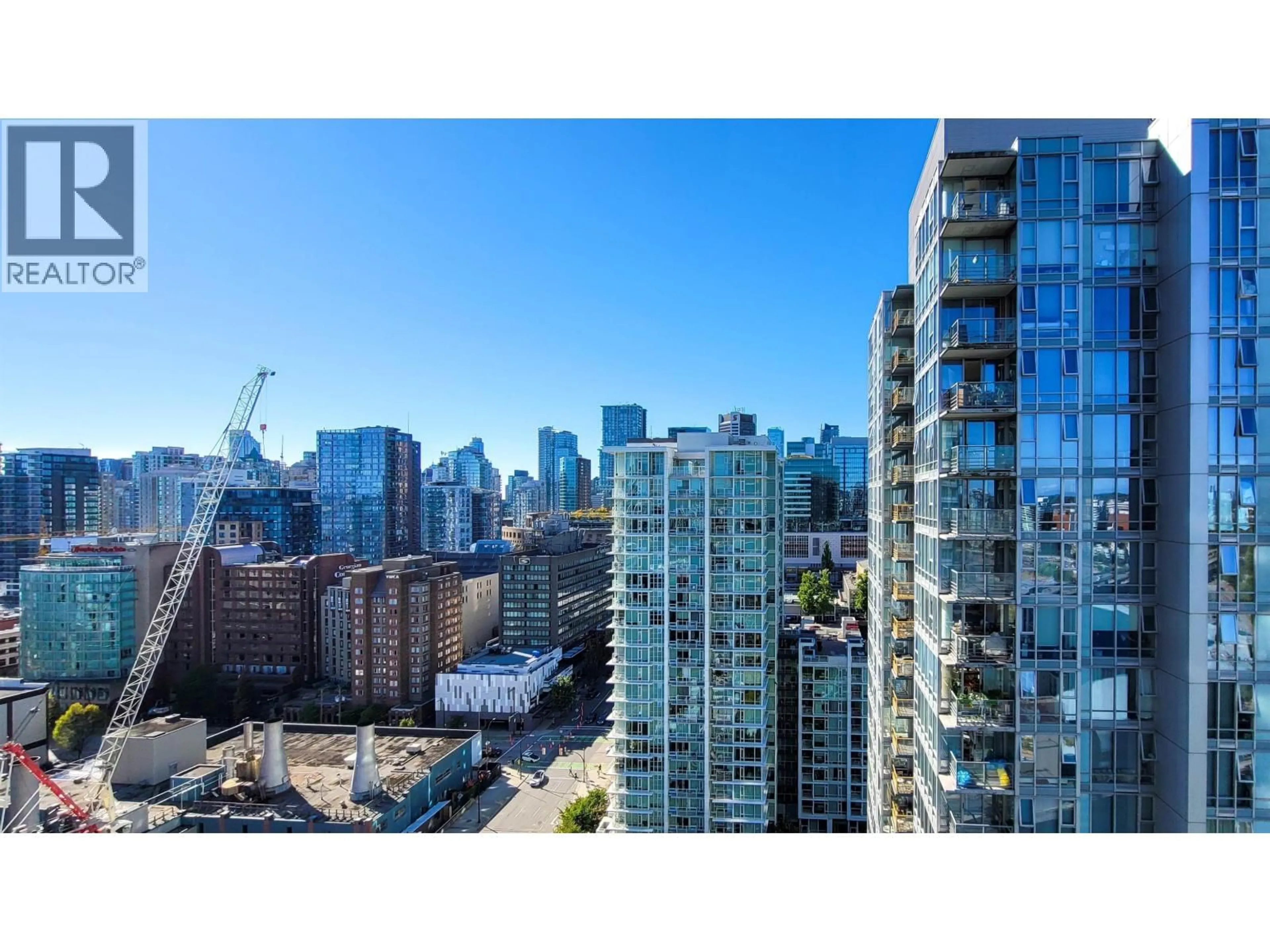 A pic from outside/outdoor area/front of a property/back of a property/a pic from drone, city buildings view from balcony for 2006 - 111 GEORGIA STREET, Vancouver British Columbia V6B1T8