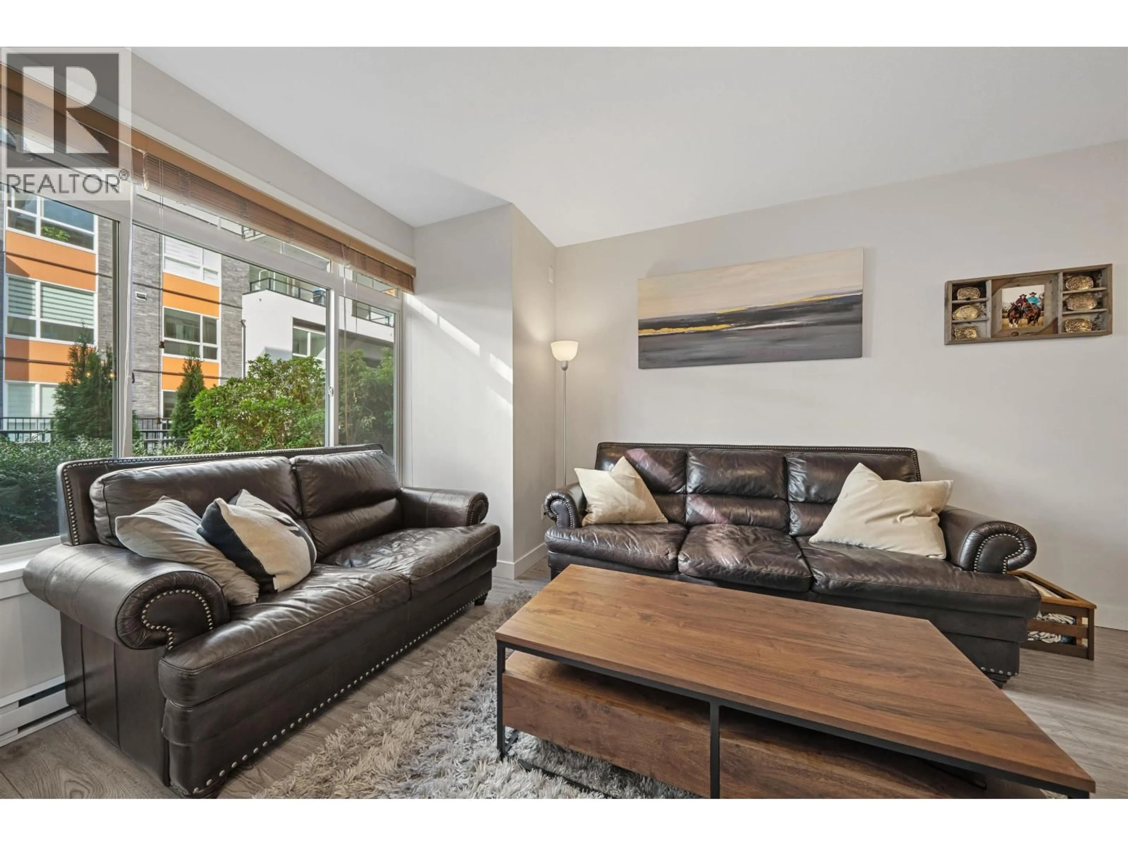 Living room with furniture, wood/laminate floor for 114 - 11887 BURNETT STREET, Maple Ridge British Columbia V2X6P6