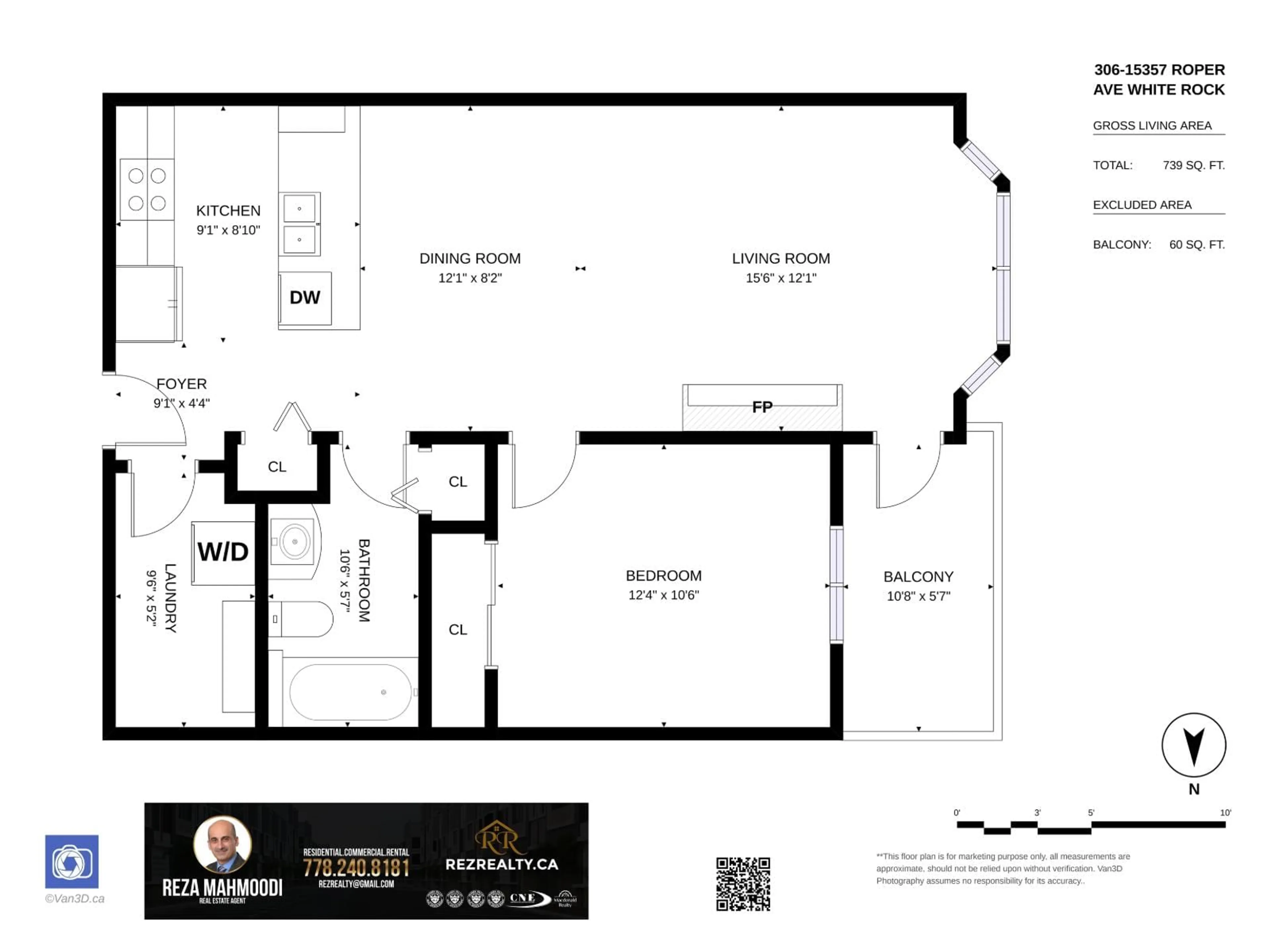 Floor plan for 306 - 15357 ROPER AVENUE, White Rock British Columbia V4B2G2