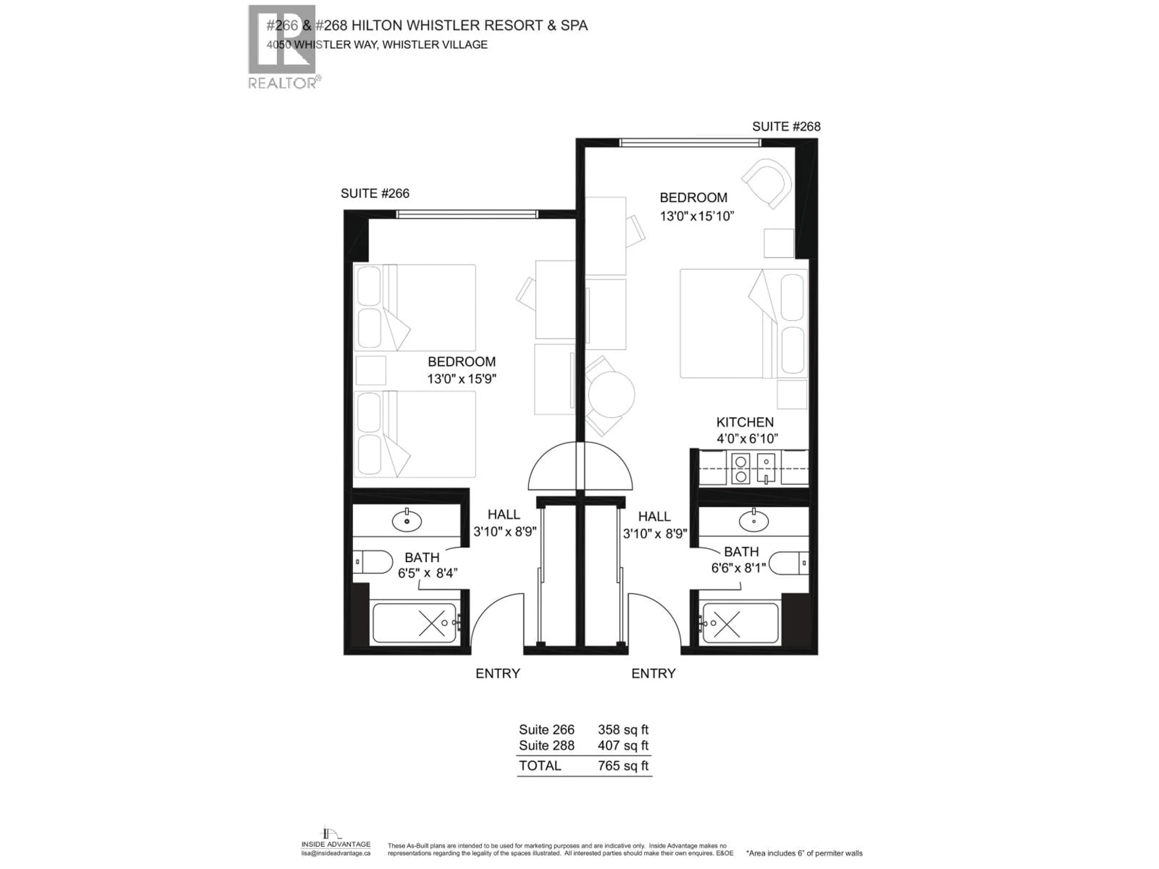 Floor plan for 266/268 - 4050 WHISTLER WAY, Whistler British Columbia V8E1H9
