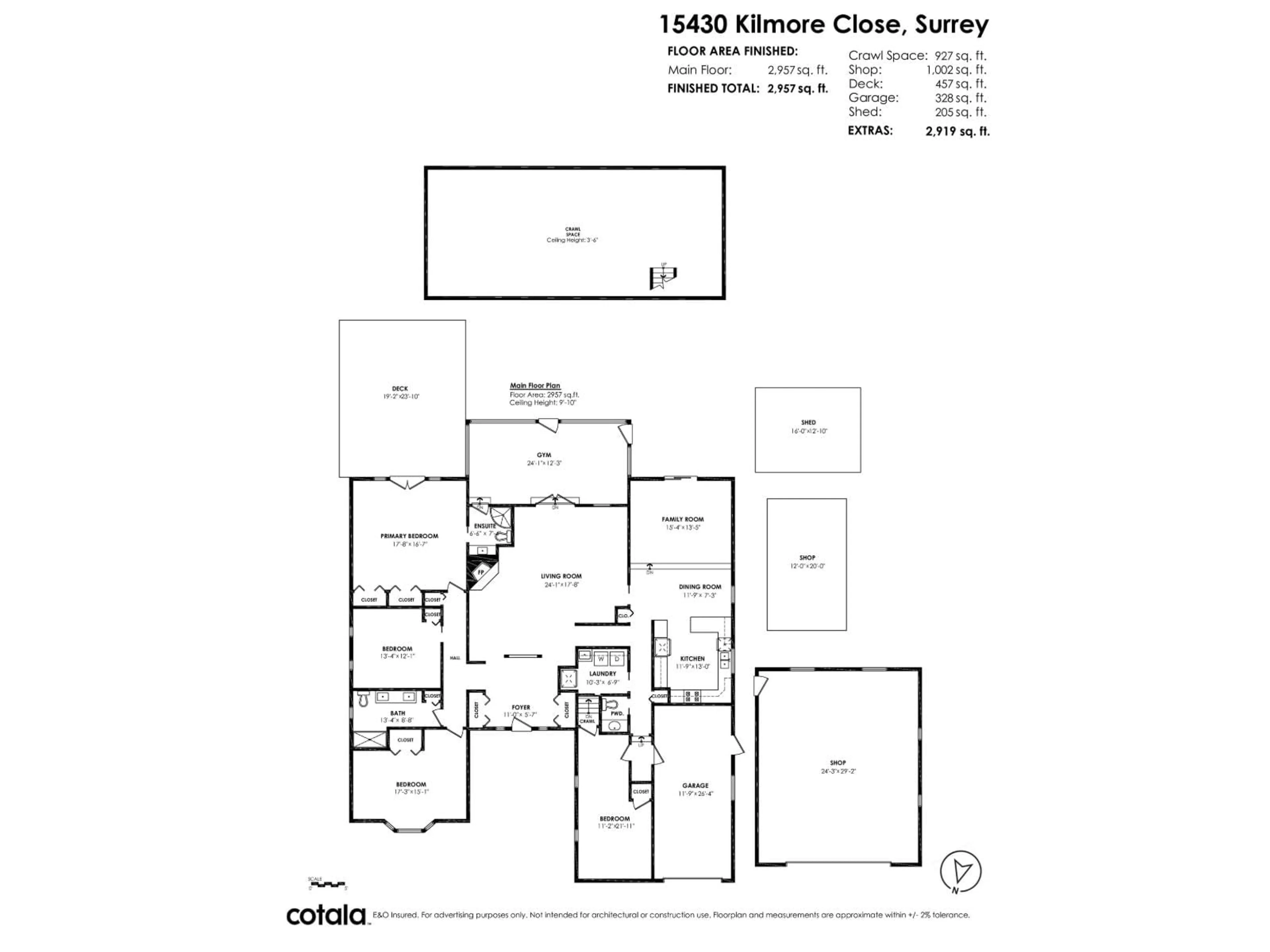 Floor plan for 15430 KILMORE CLOSE, Surrey British Columbia V3S6N9