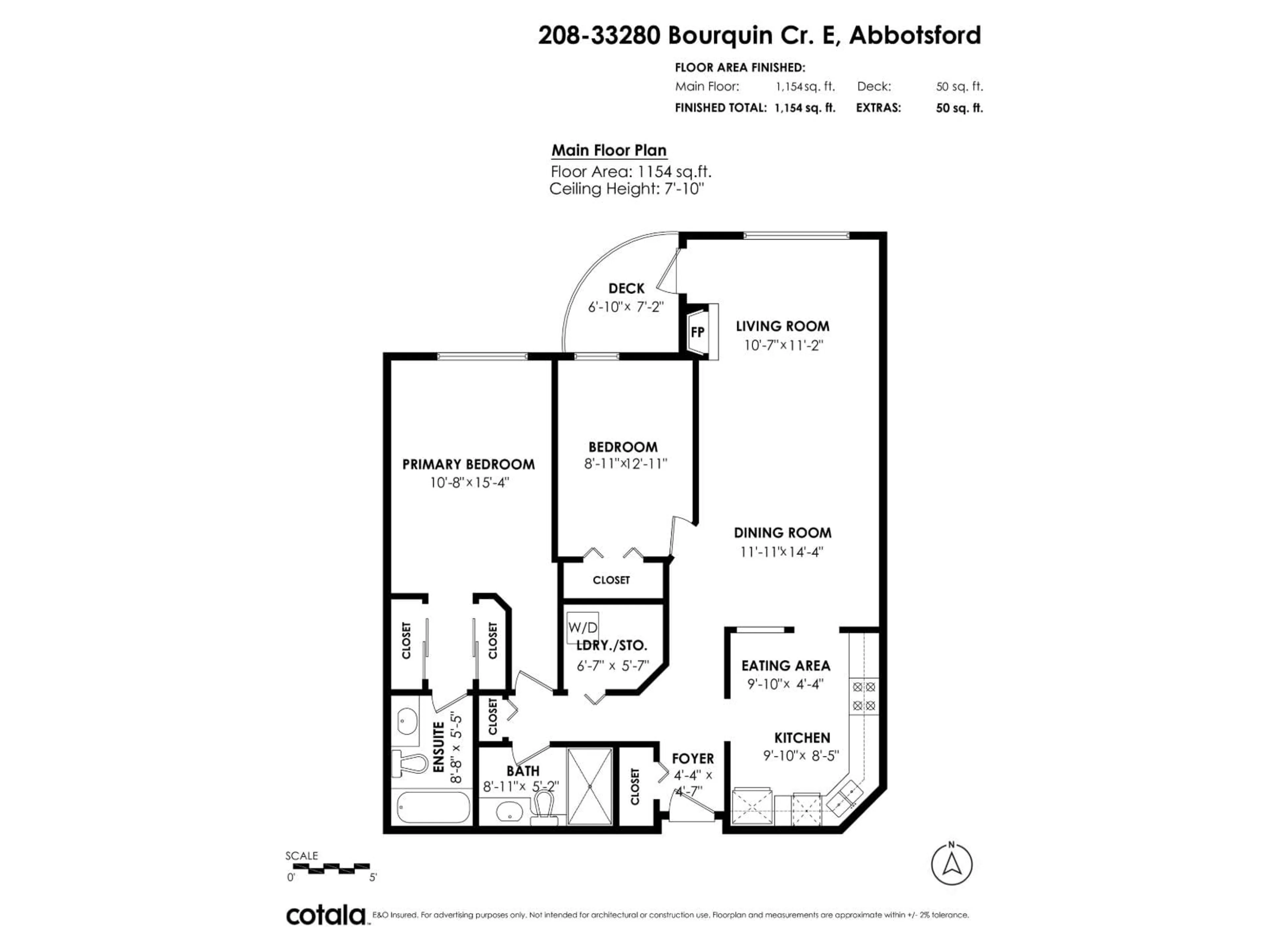 Floor plan for 208 - 33280 BOURQUIN CRESCENT EAST, Abbotsford British Columbia V2S7K2