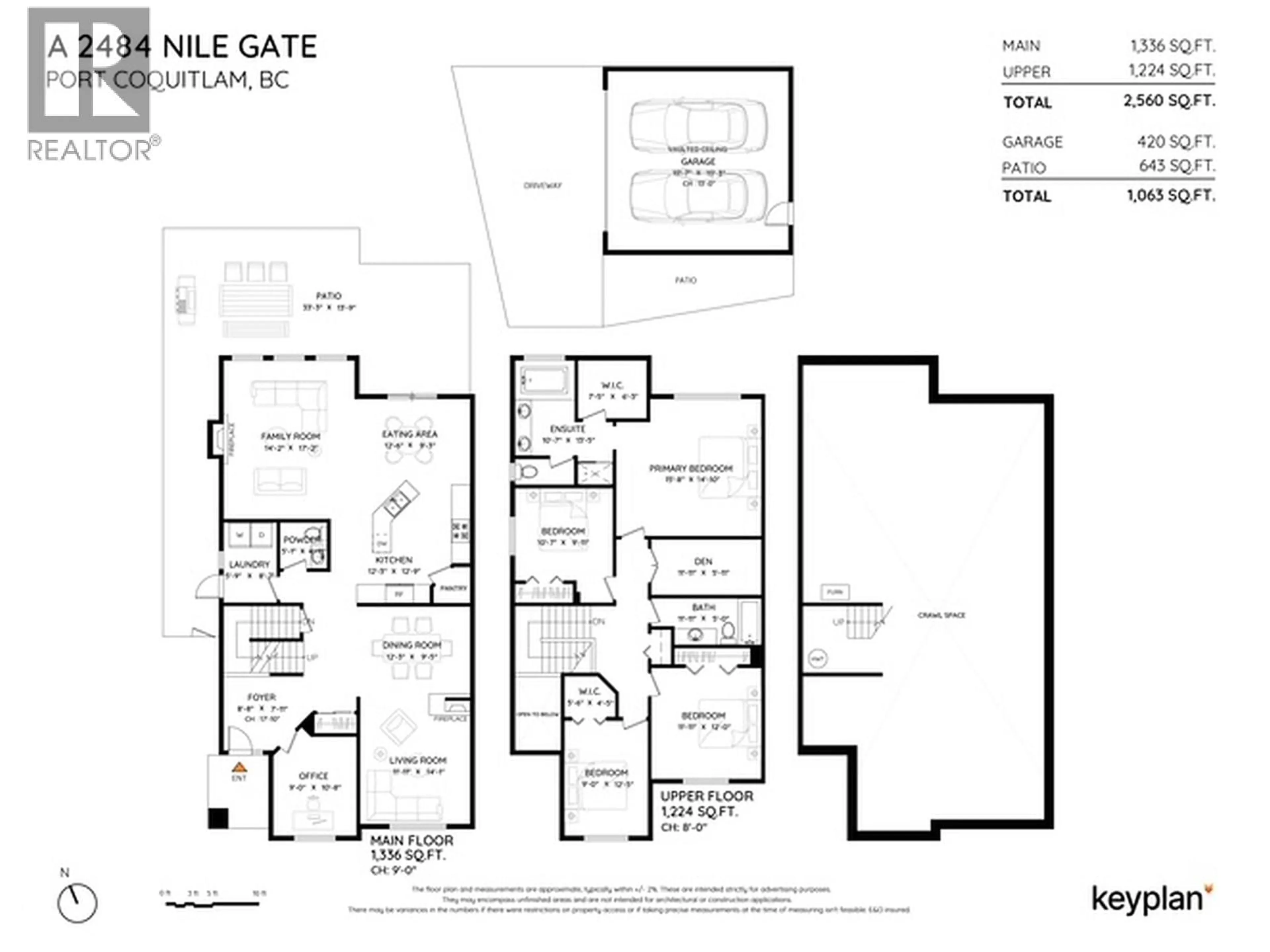 Floor plan for A/B - 2484 NILE GATE, Port Coquitlam British Columbia V3B8B3