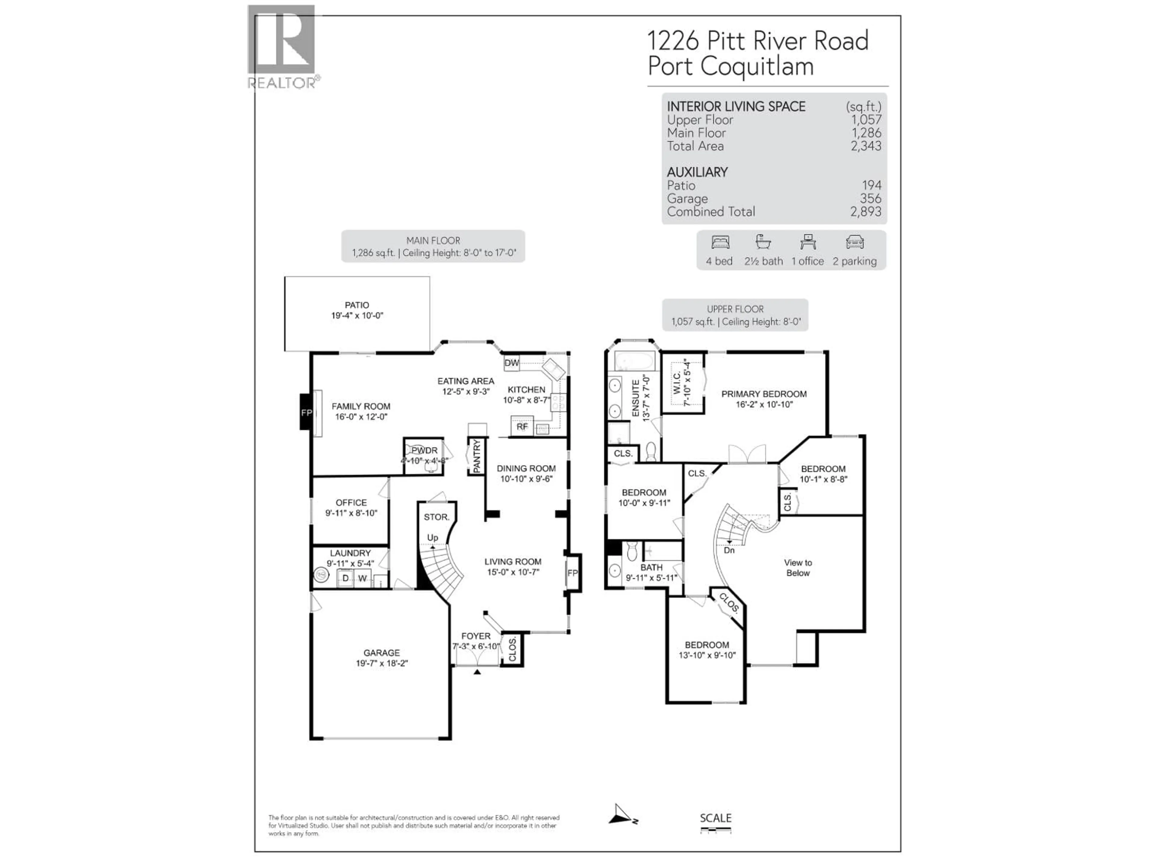 Floor plan for 1226 PITT RIVER ROAD, Port Coquitlam British Columbia V3C4R5